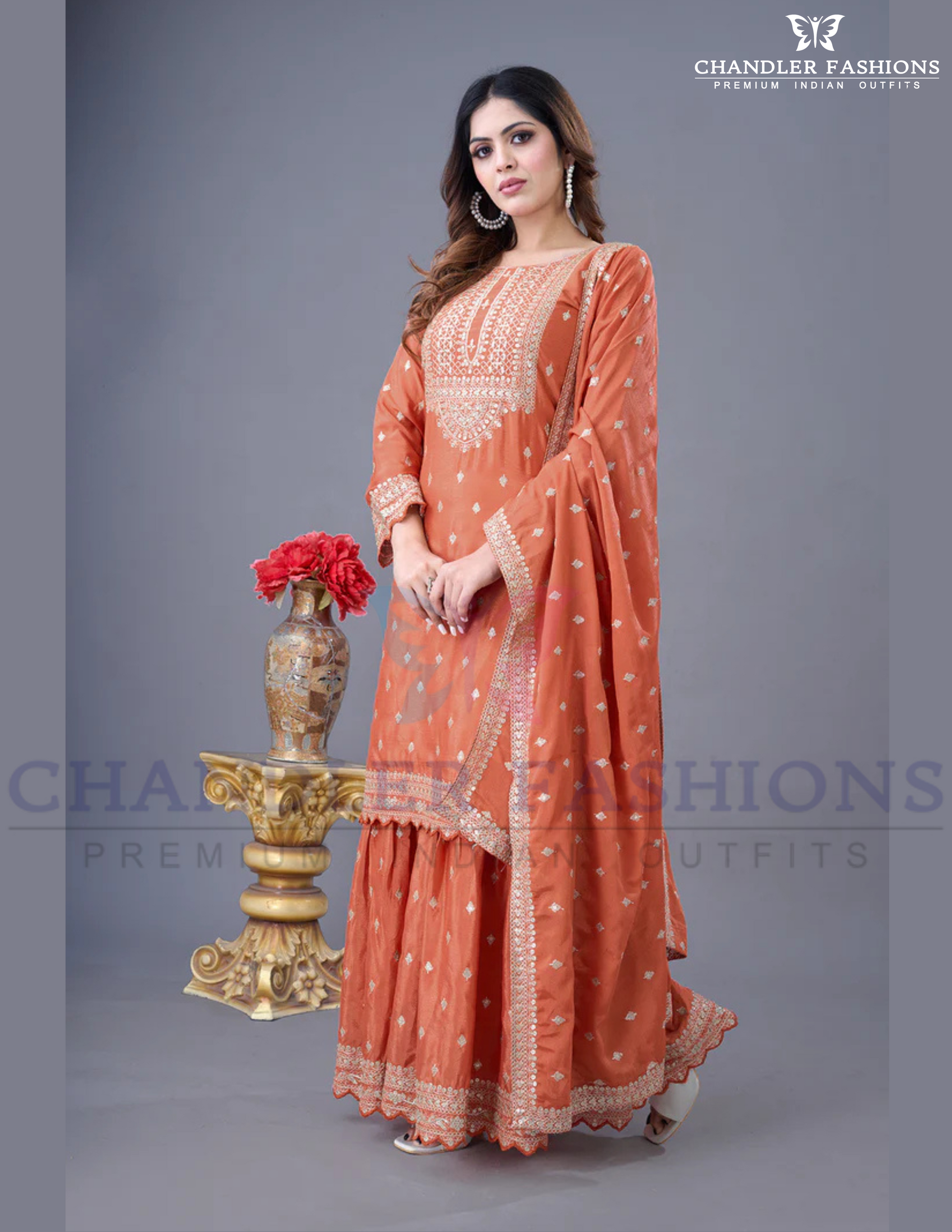 Embroidered Sequence Work Sharara Suits in Chandler