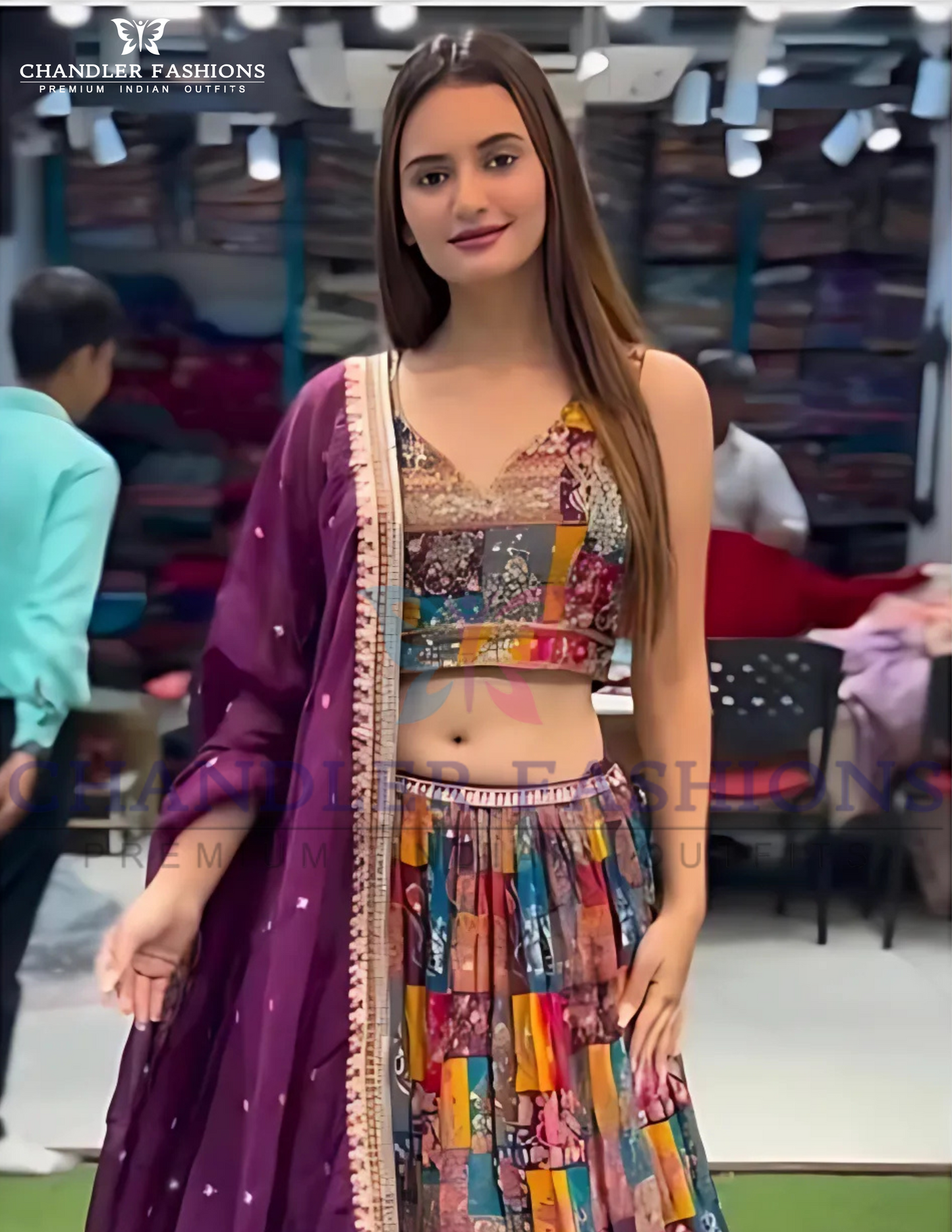 Heavy Faux Georgette Embroidery Work Lehenga Choli in Chandler