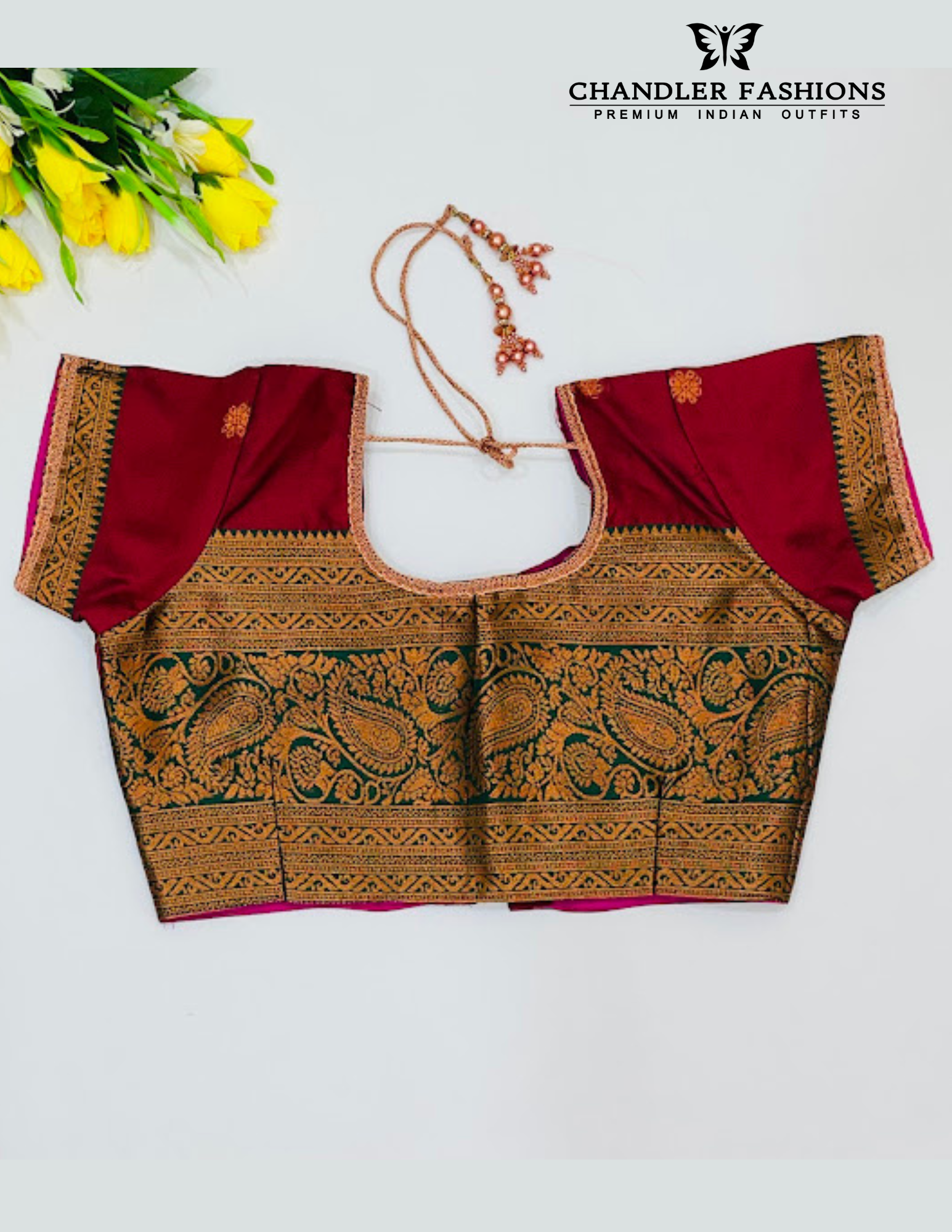 Dark Maroon Colored Art Silk Half Saree Sets In Chandler