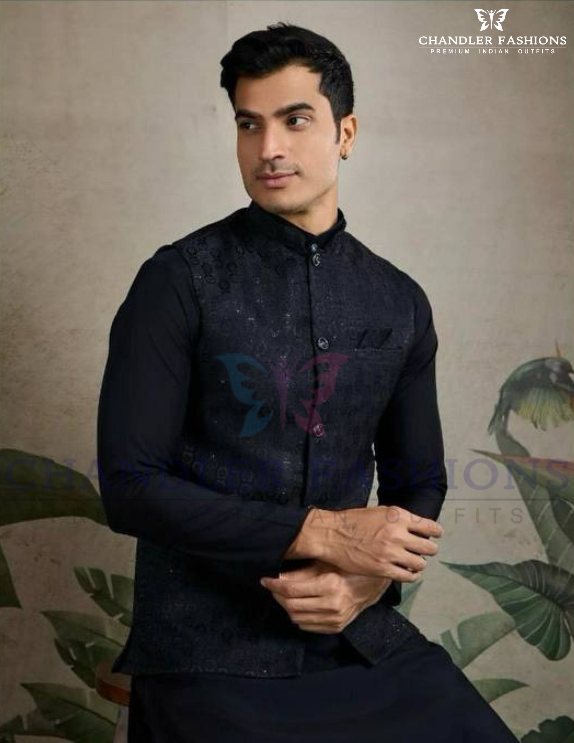 Embroidery And Sequins Work With Pajama And Jacket Set Near Me