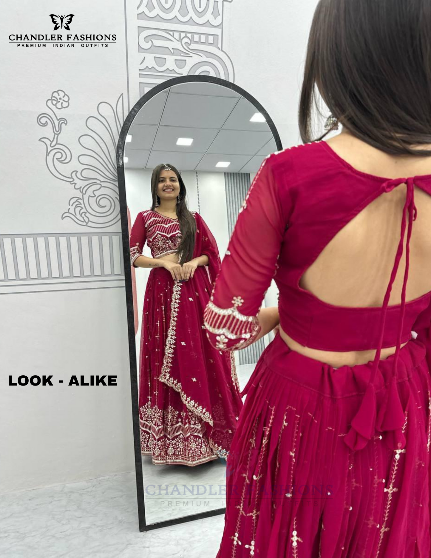 Exquisite Red Color Georgette Lehenga Choli With Embroidery Work In Chandler