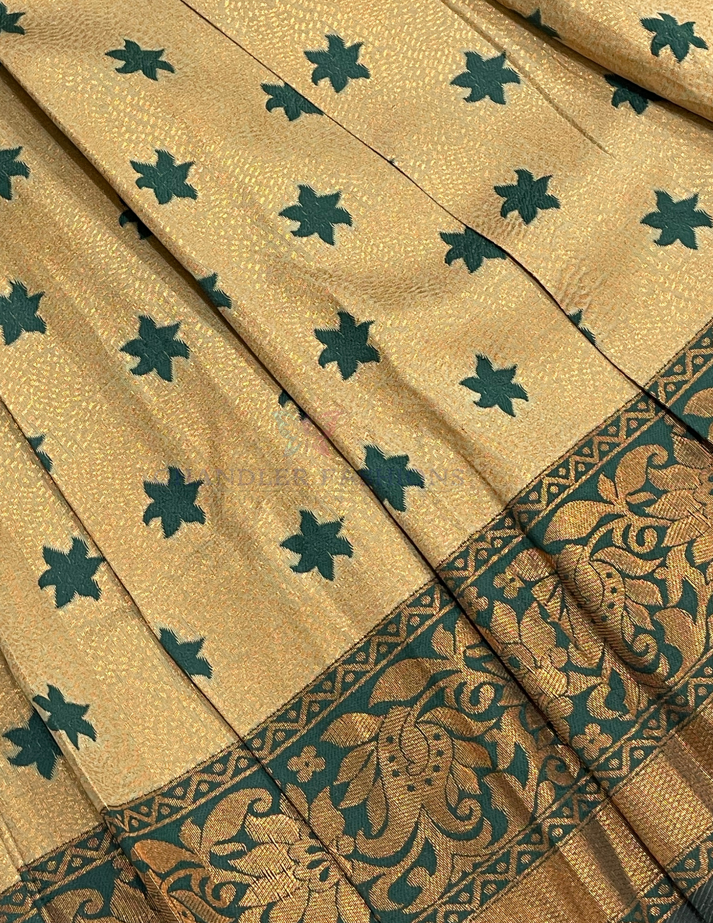 Green And Yellow Color Silk Langa Set With Stone Work In Surprise