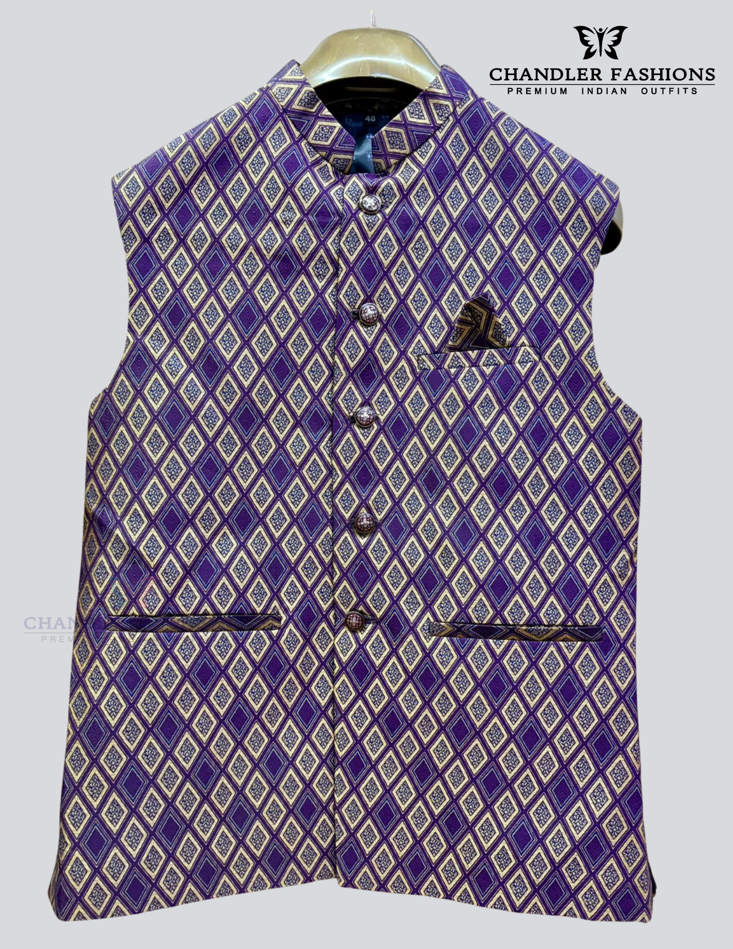 Gorgeous Purple Color Rayon Designer Men's Jacket