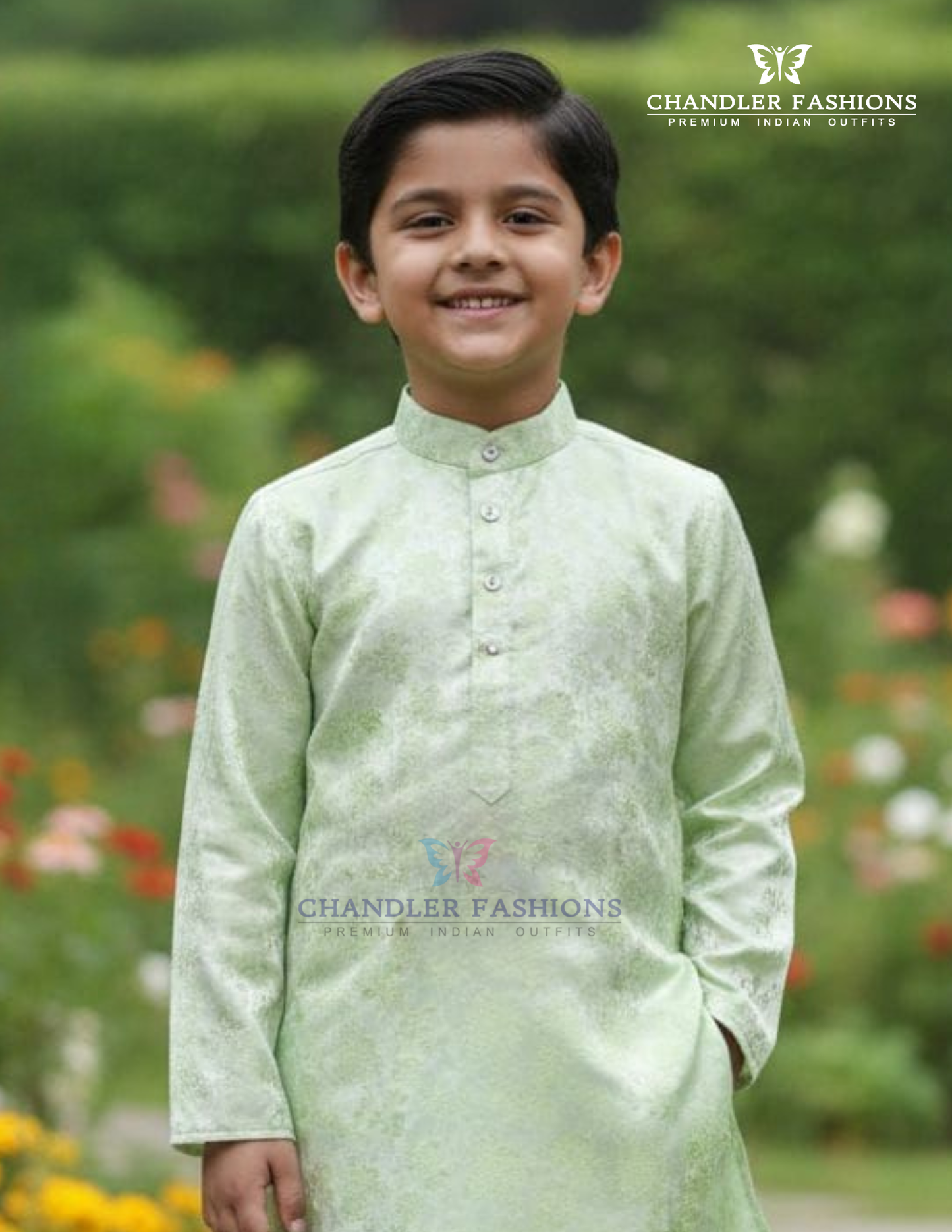 Light Green Color Jacquard Silk With Pajama Kurta Near Me