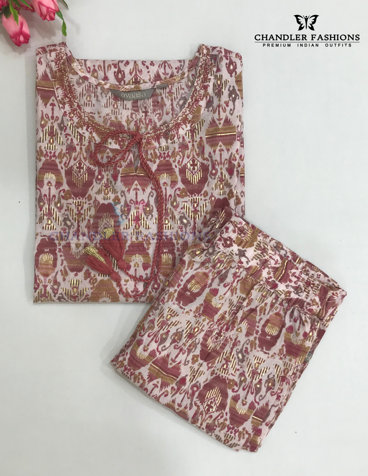 Light Maroon Color With Printed Work Cotton Kurti Suits In USA
