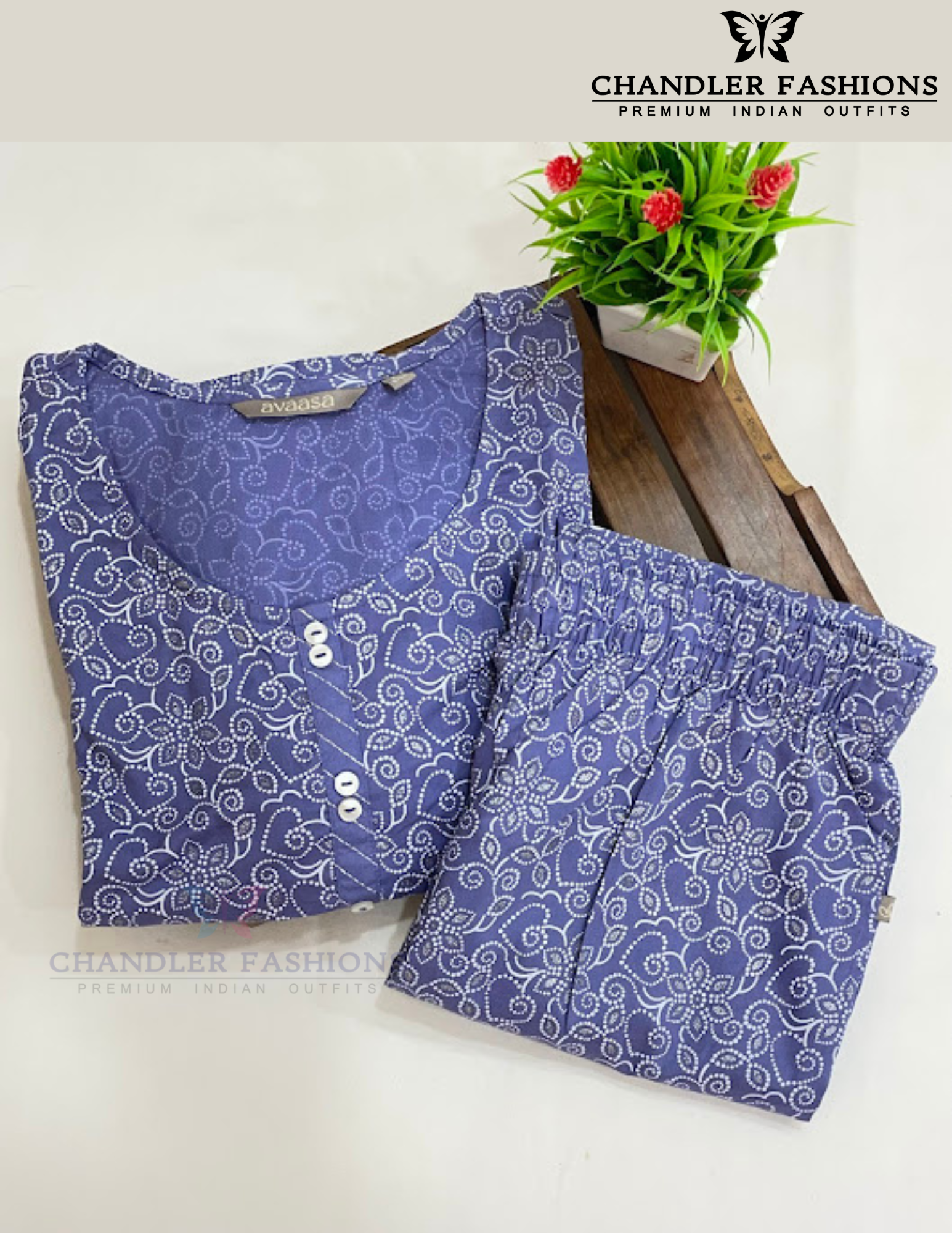 Light Purple Color Cotton With Printed Work Kurti And Palozzo Suits In USA