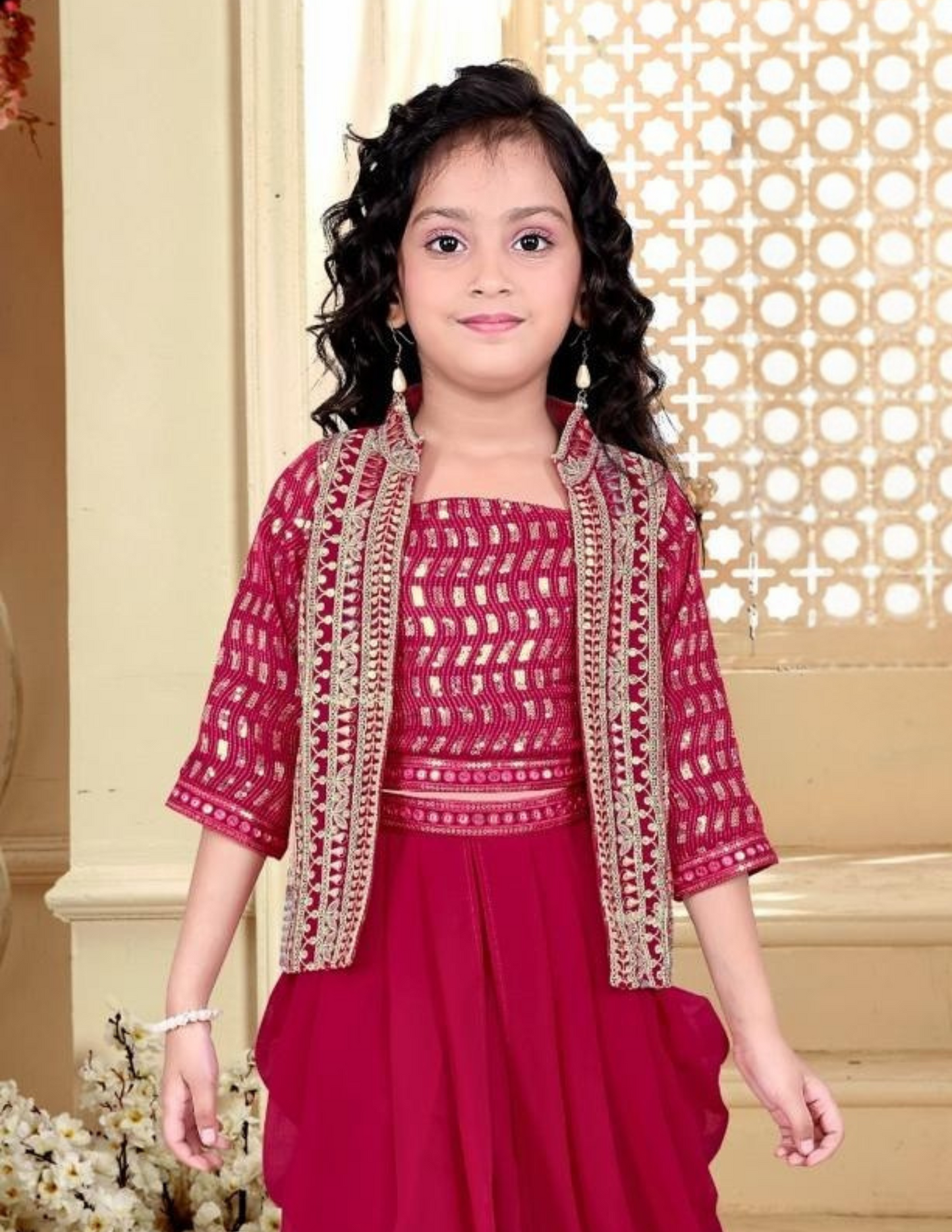 Attractive Red Color Viscose Silk Embroidered kurti in Chandler