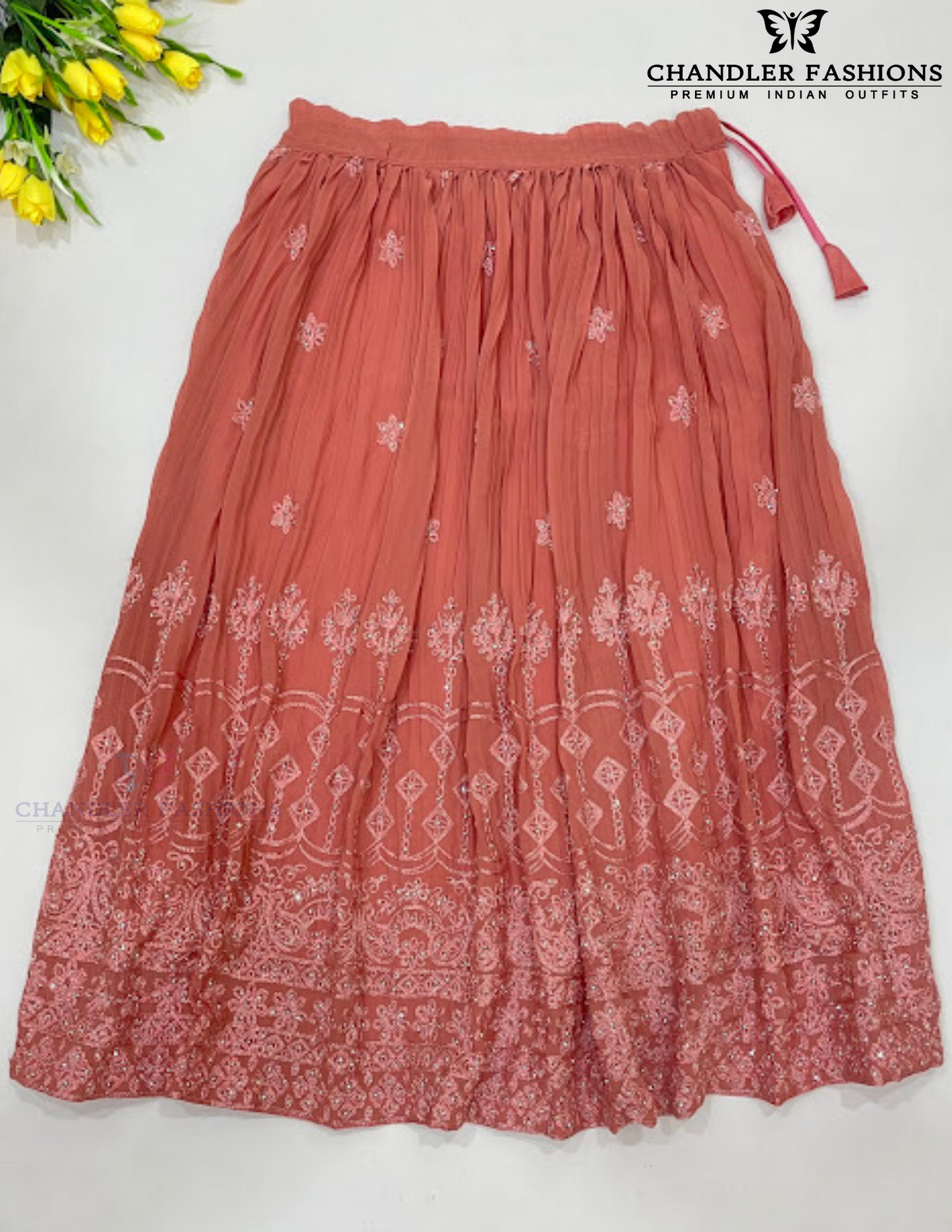 Pastel Pink Colored Georgette Choli Sets With Stone Work In Suncity