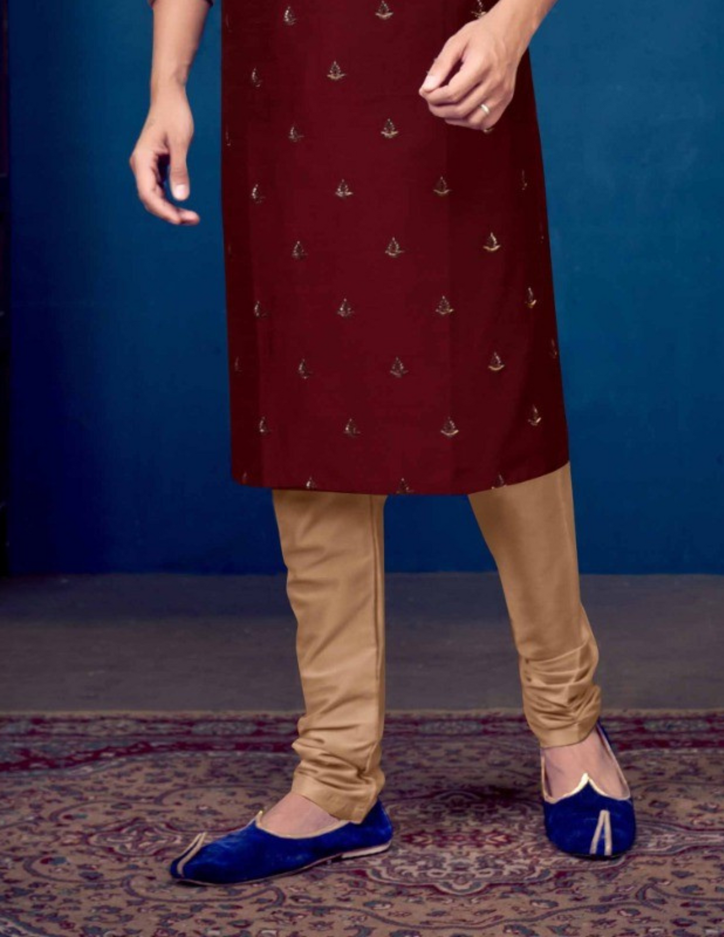 Slub Silk Embroidery Work Kurta in Pajama Chandler