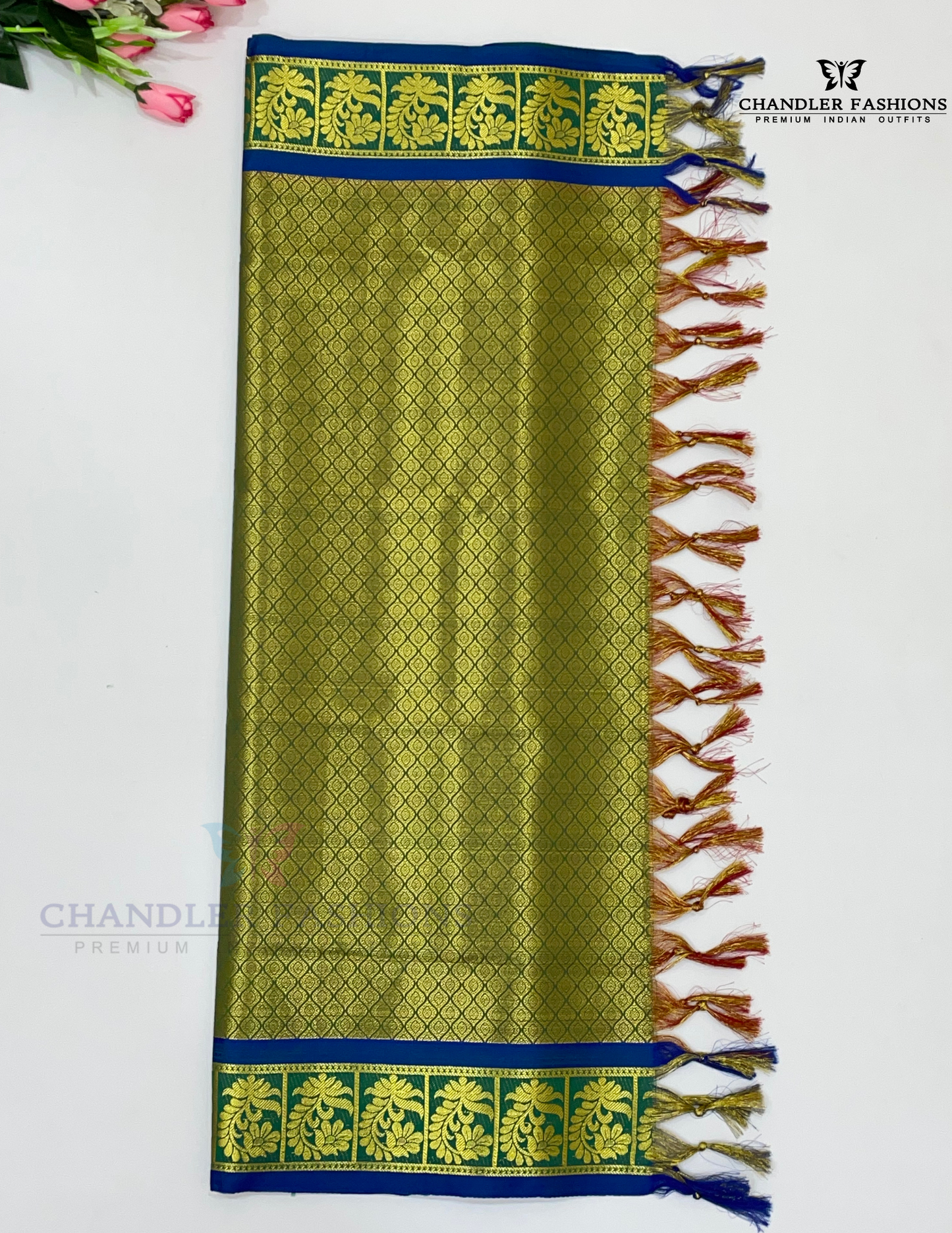 Wonderful Green Color Silk Shawl In Mesa