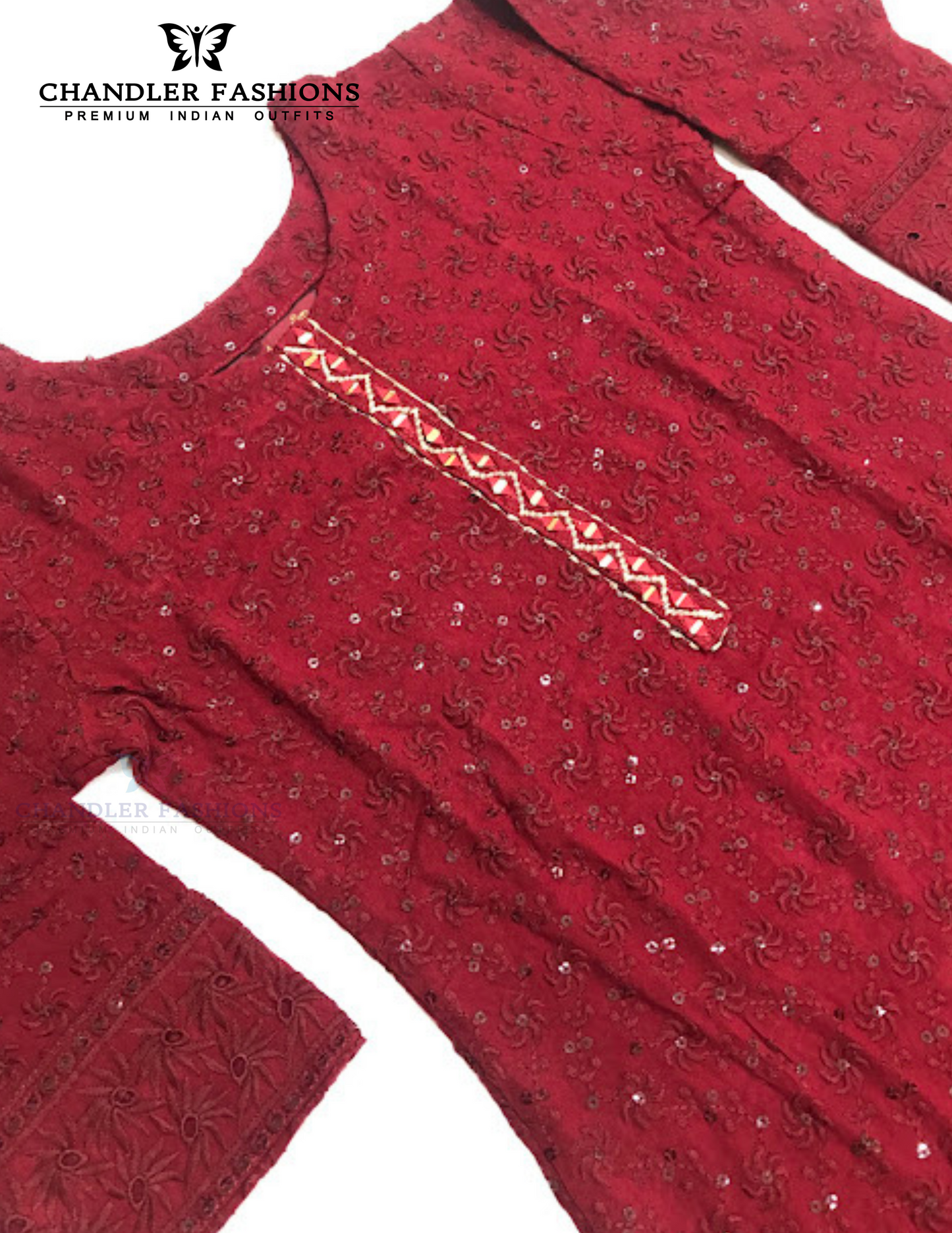 Maroon Mirror Work For Girls In Mesa