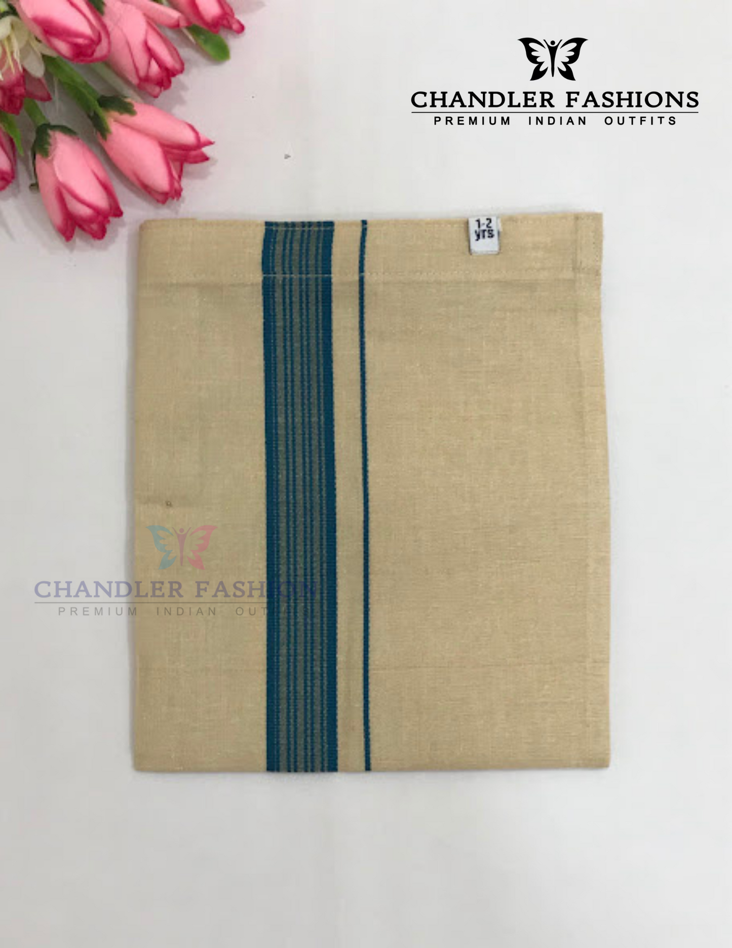Charming Blue Color Cotton Shirt With Tissue Zari Work Dhoti Set In Mesa