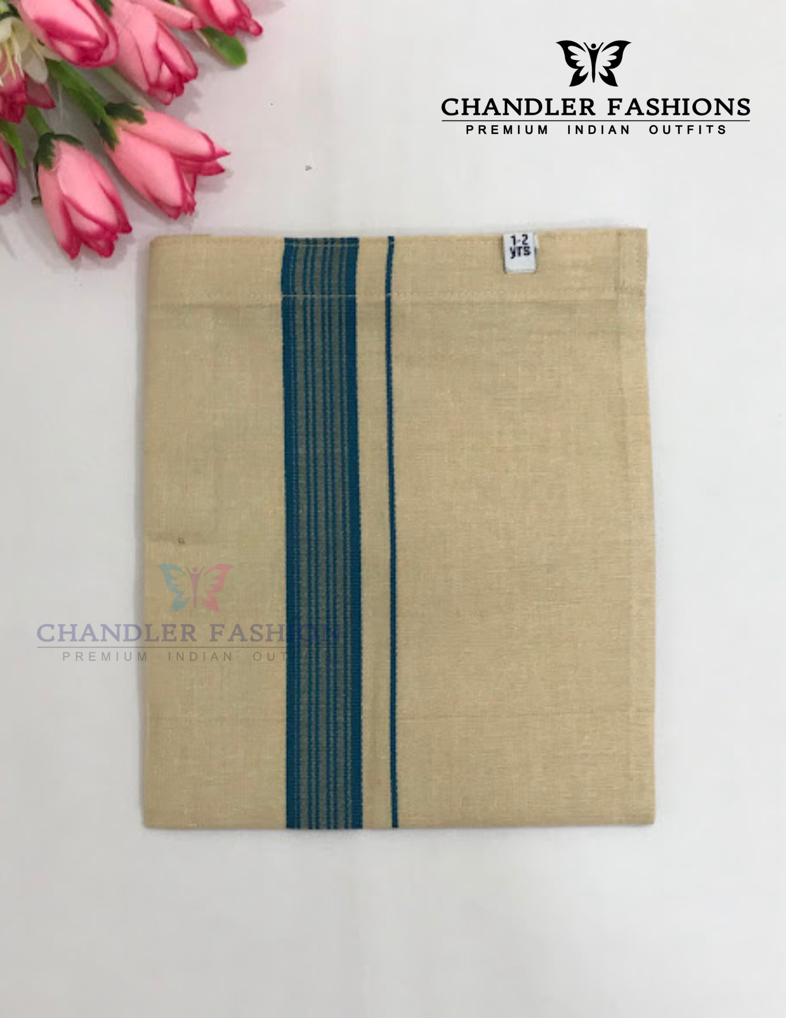 Charming Blue Color Cotton Shirt With Tissue Zari Work Dhoti Set In Mesa