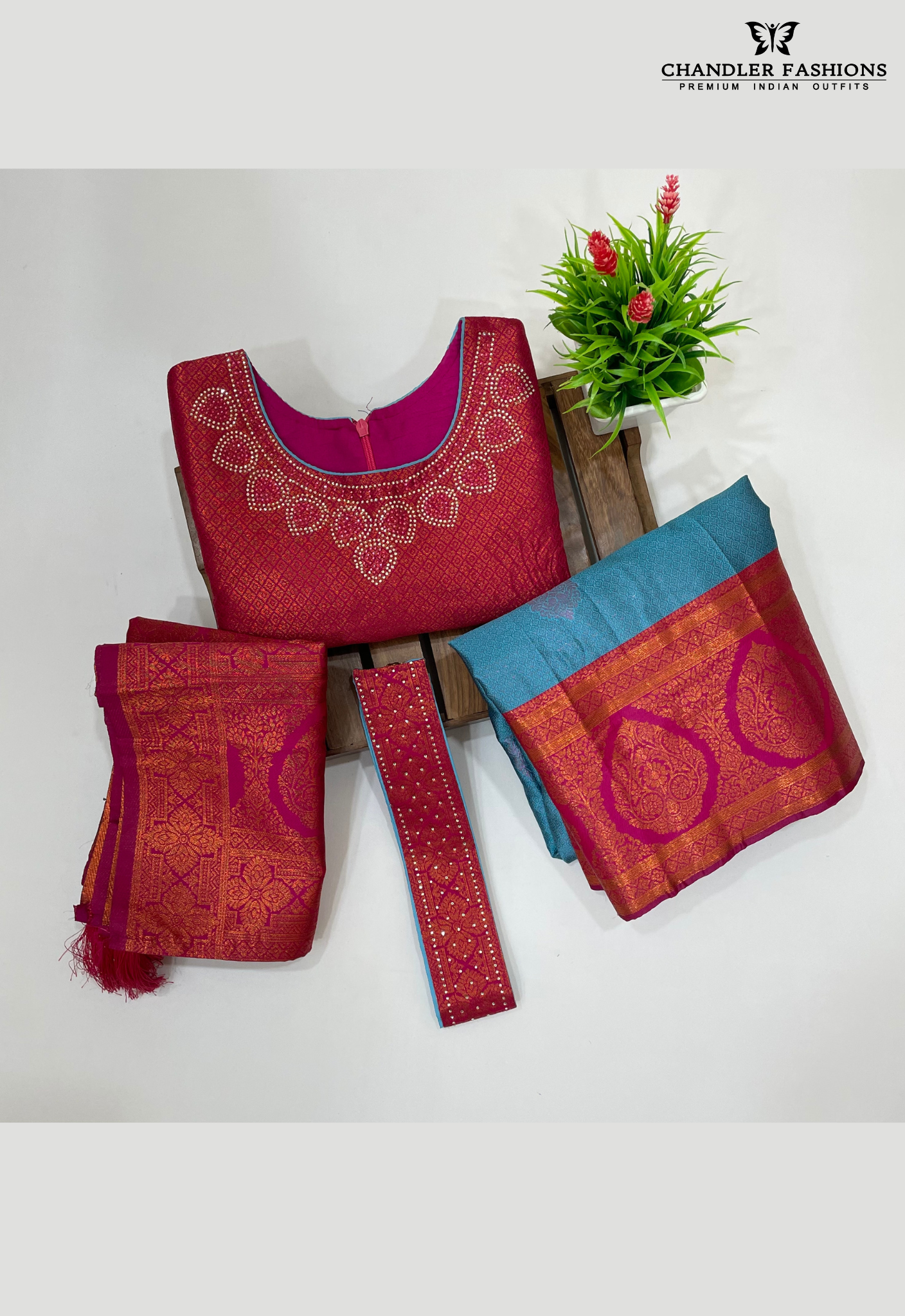Dark Pink Colored Silk Choli Sets In Mesa