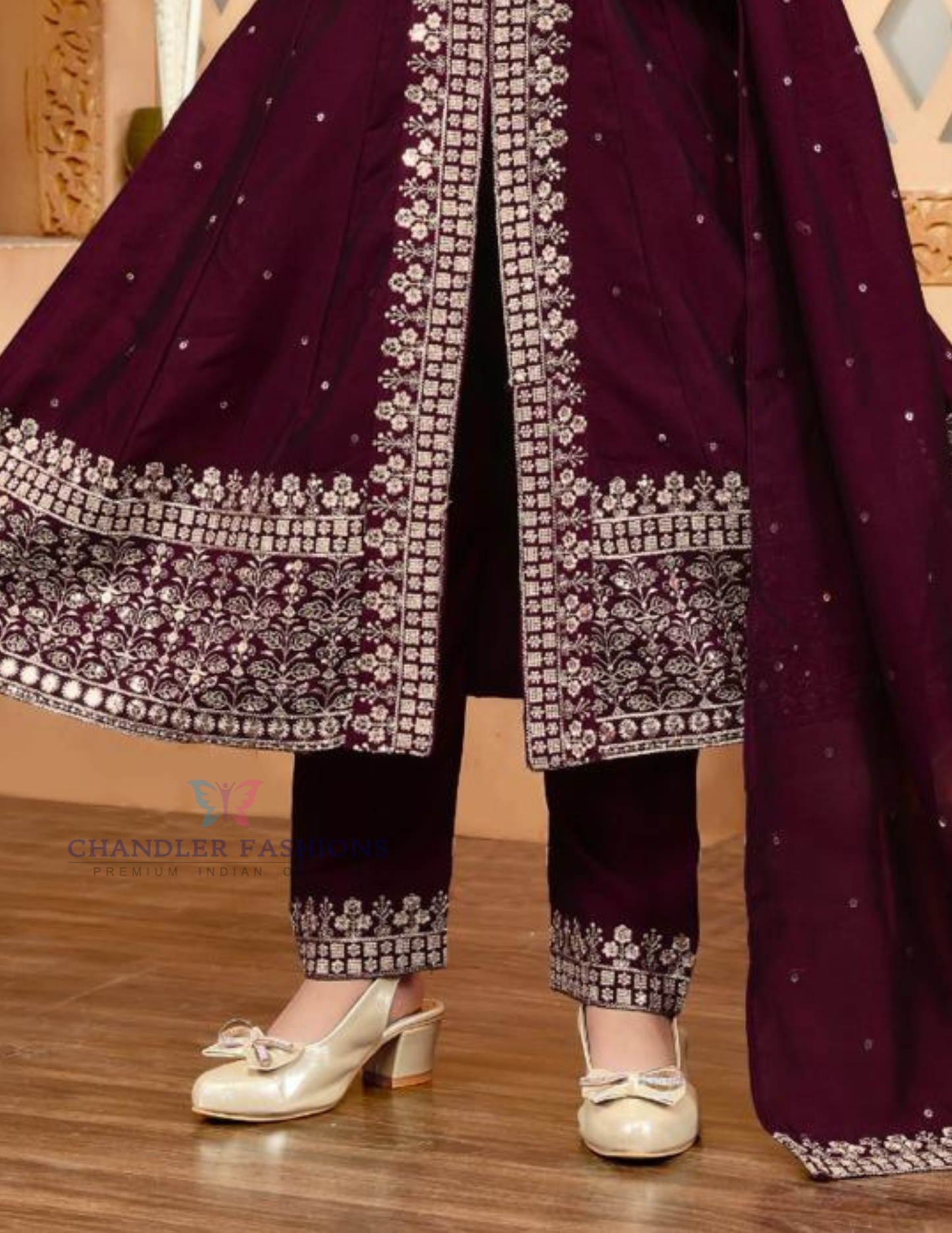 Wine Color Silk Girls Kurti Suit In USA