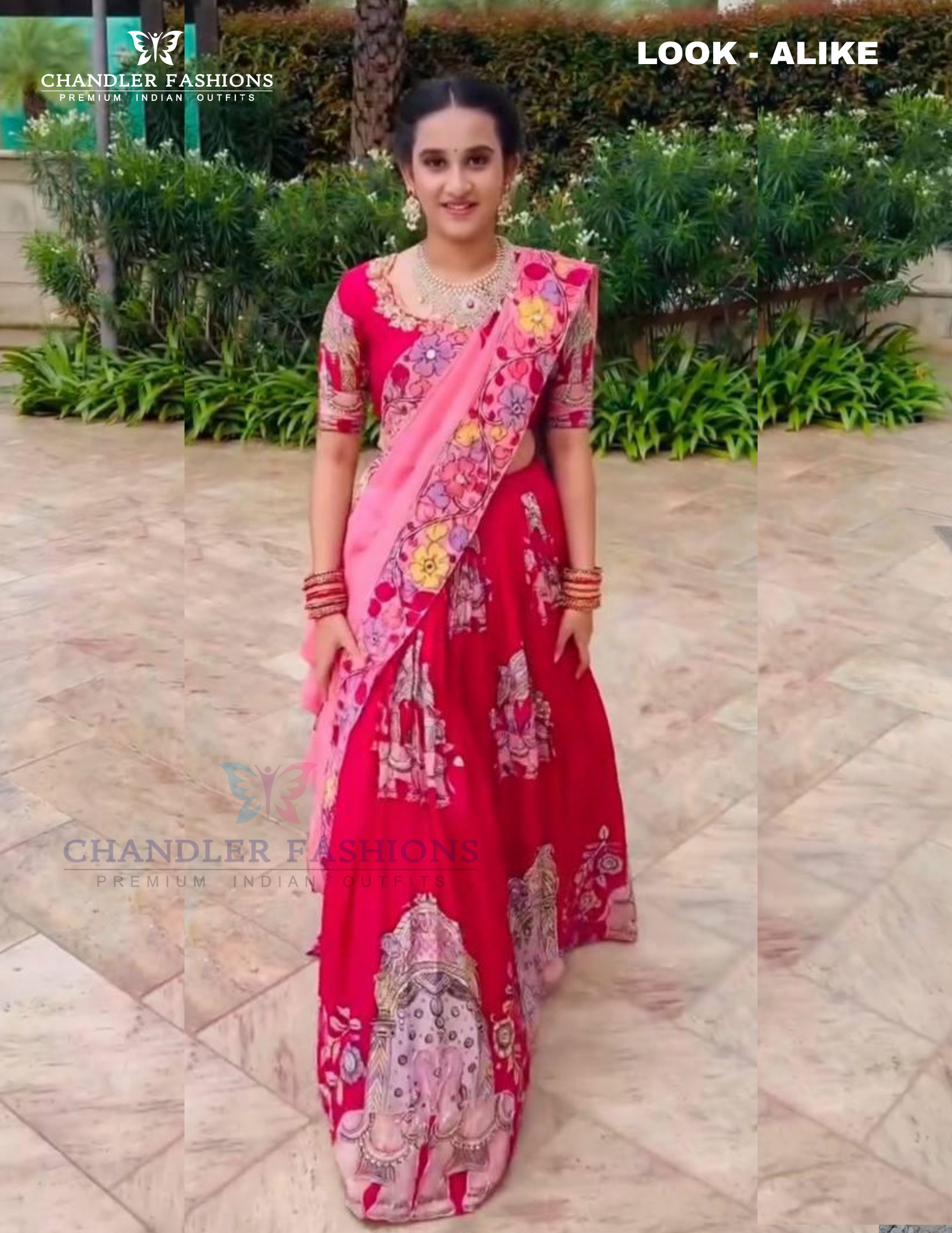 Attractive Red Color Cotton Lehenga Choli With Kalamkari Print Work Near Me