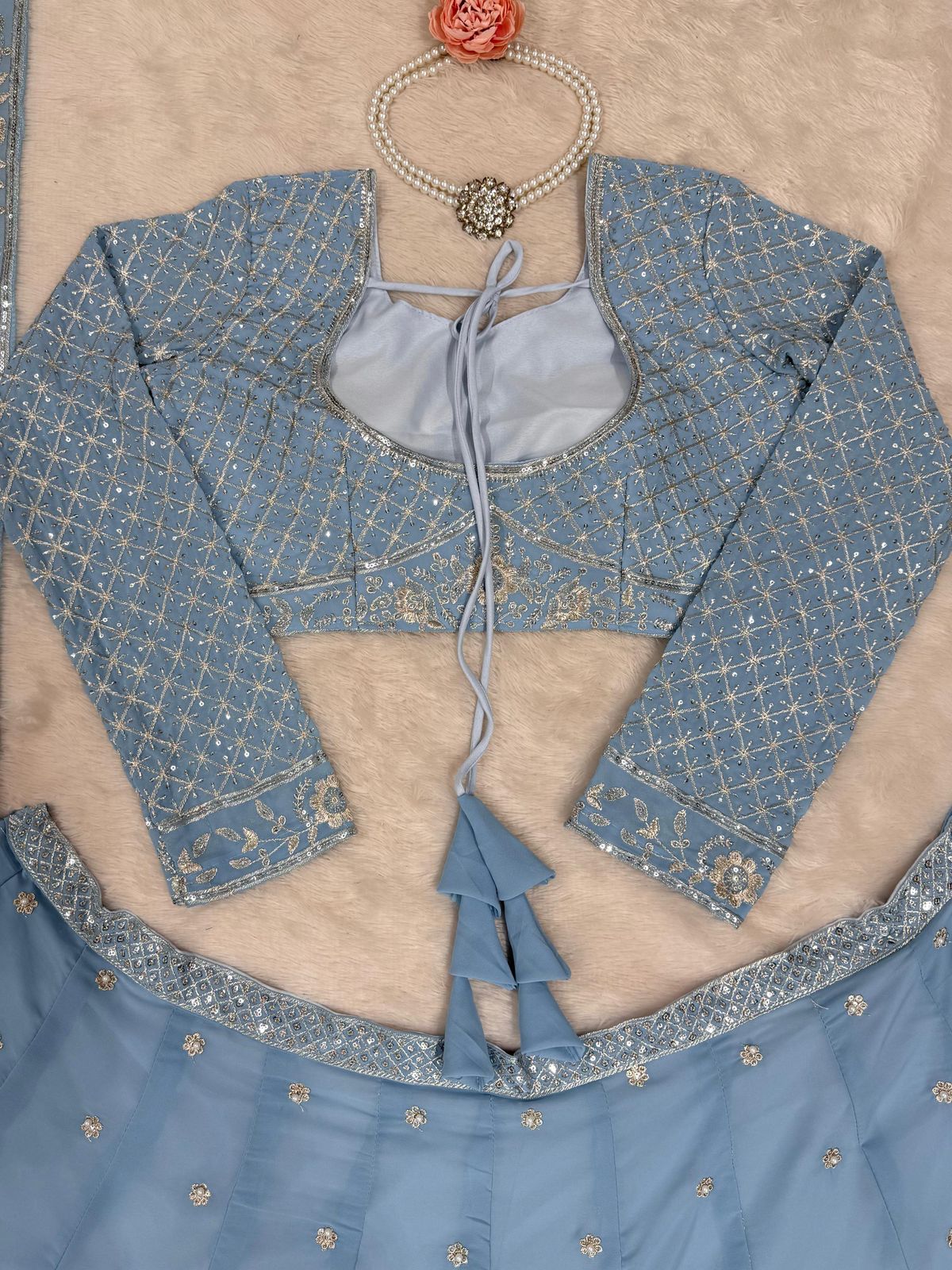 Charming Faux Georgette Sequins Choli For Tempe