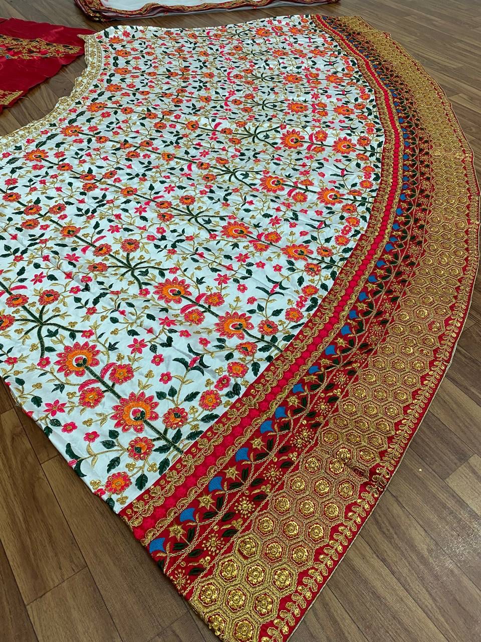 Charming Maroon Color Malay Satin Embroidered Lehenga Choli With Fancy Dupatta In USA