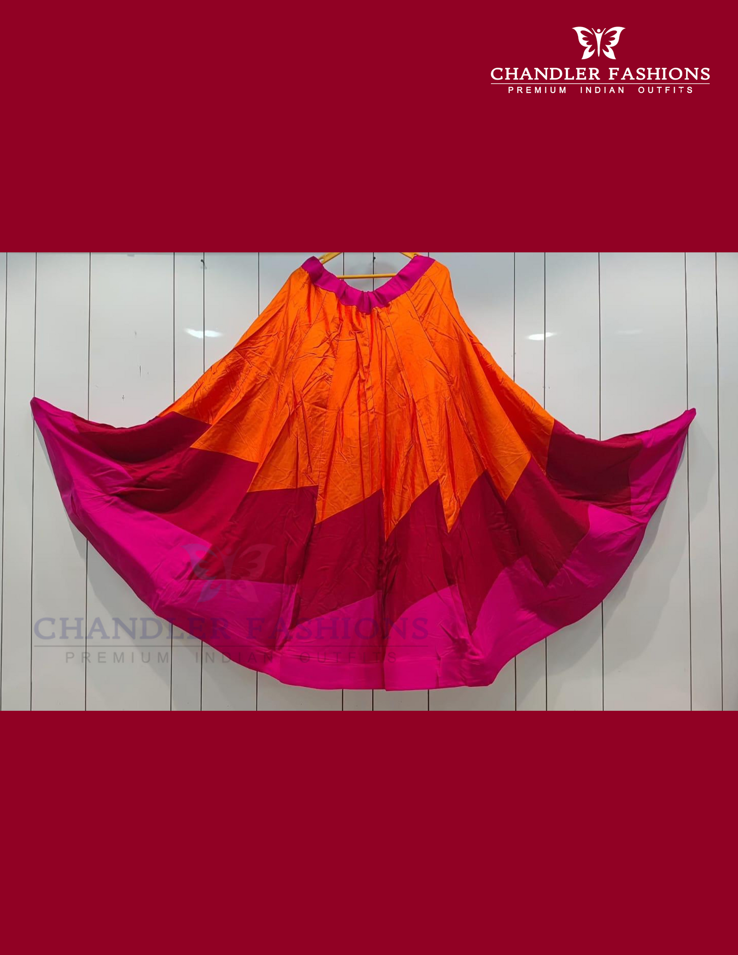 Appealing Multicolor Rayon Self Design Garba Lehenga For Women