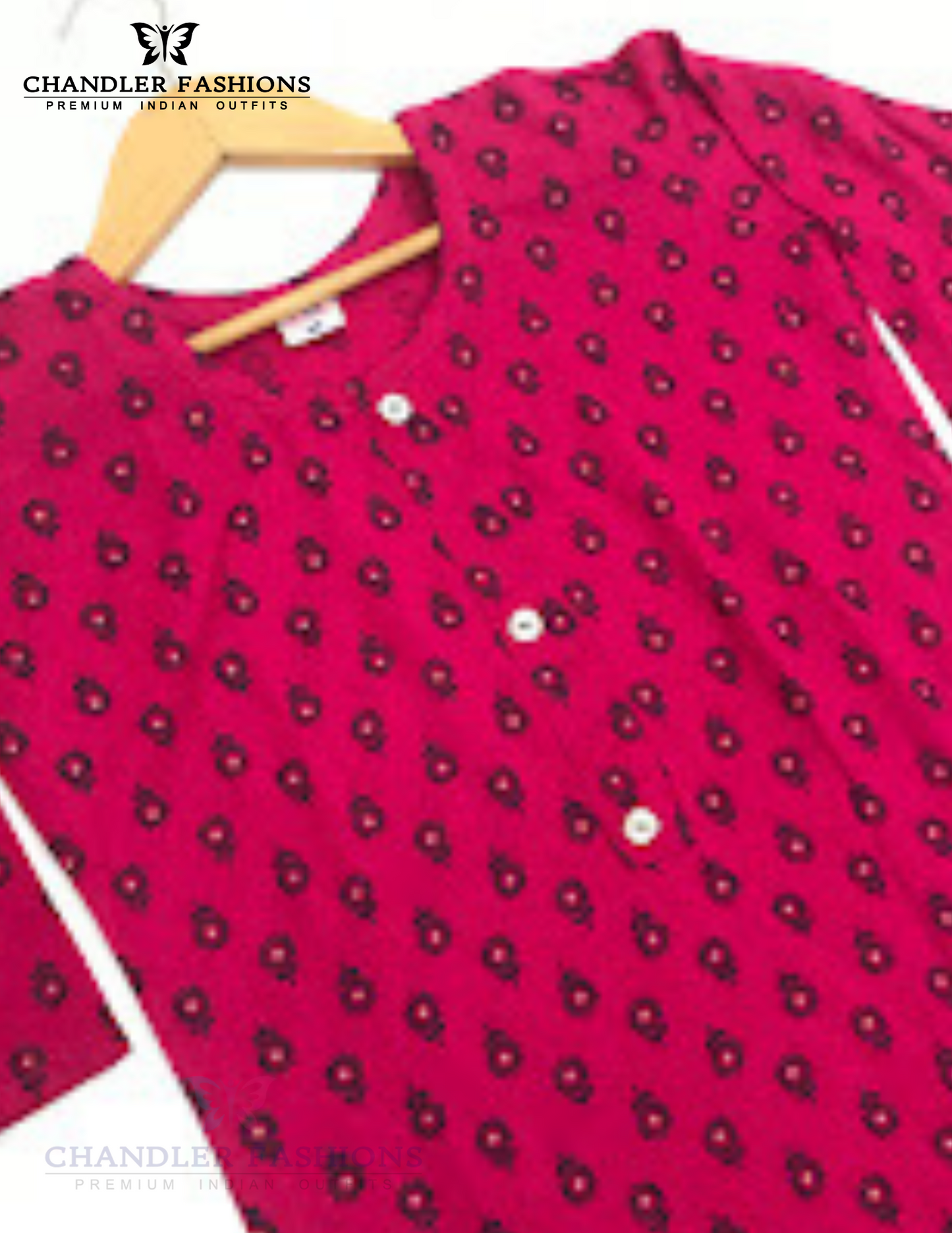 Charming Pink Color Rayon With Printed Work Kurti In Mesa