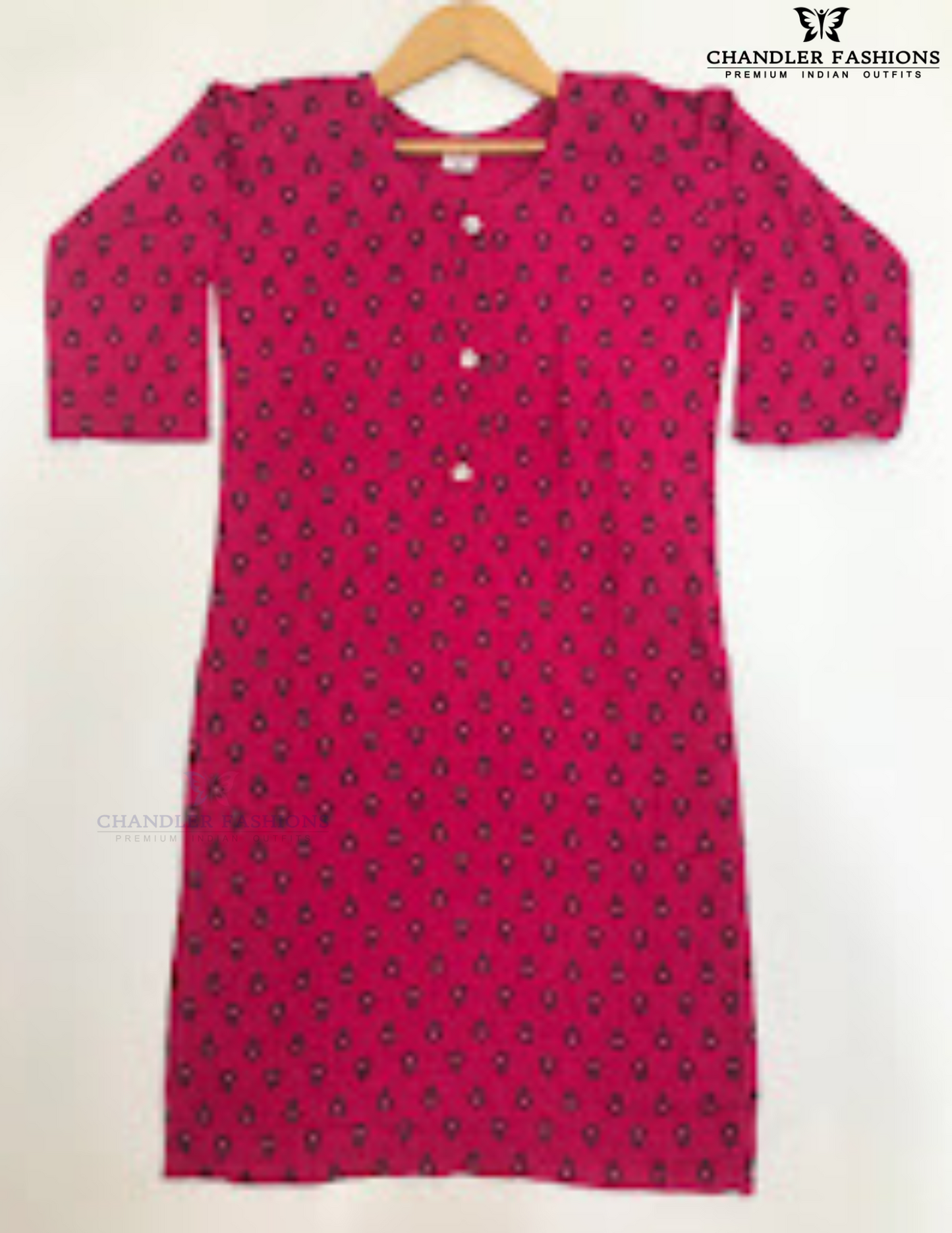 Charming Pink Color Rayon With Printed Work Kurti In Yuma