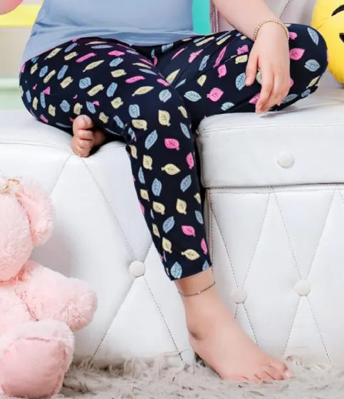Attractive Women's Light Blue And Black Printed Cotton Night Wear Near Me