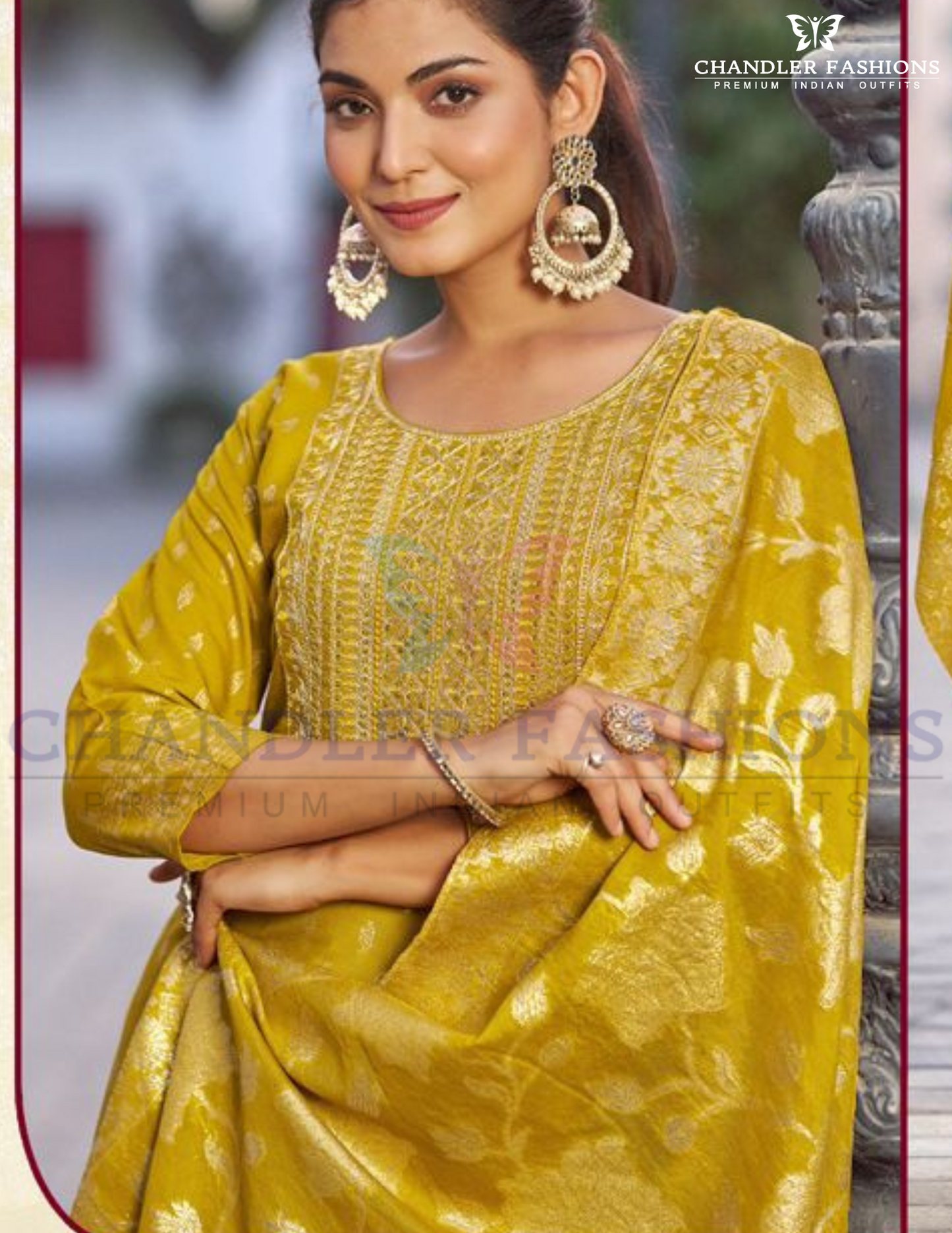 Attractive Mustard Yellow Color Rayon Foil Printed With Embroidery Work Salwar Near Me
