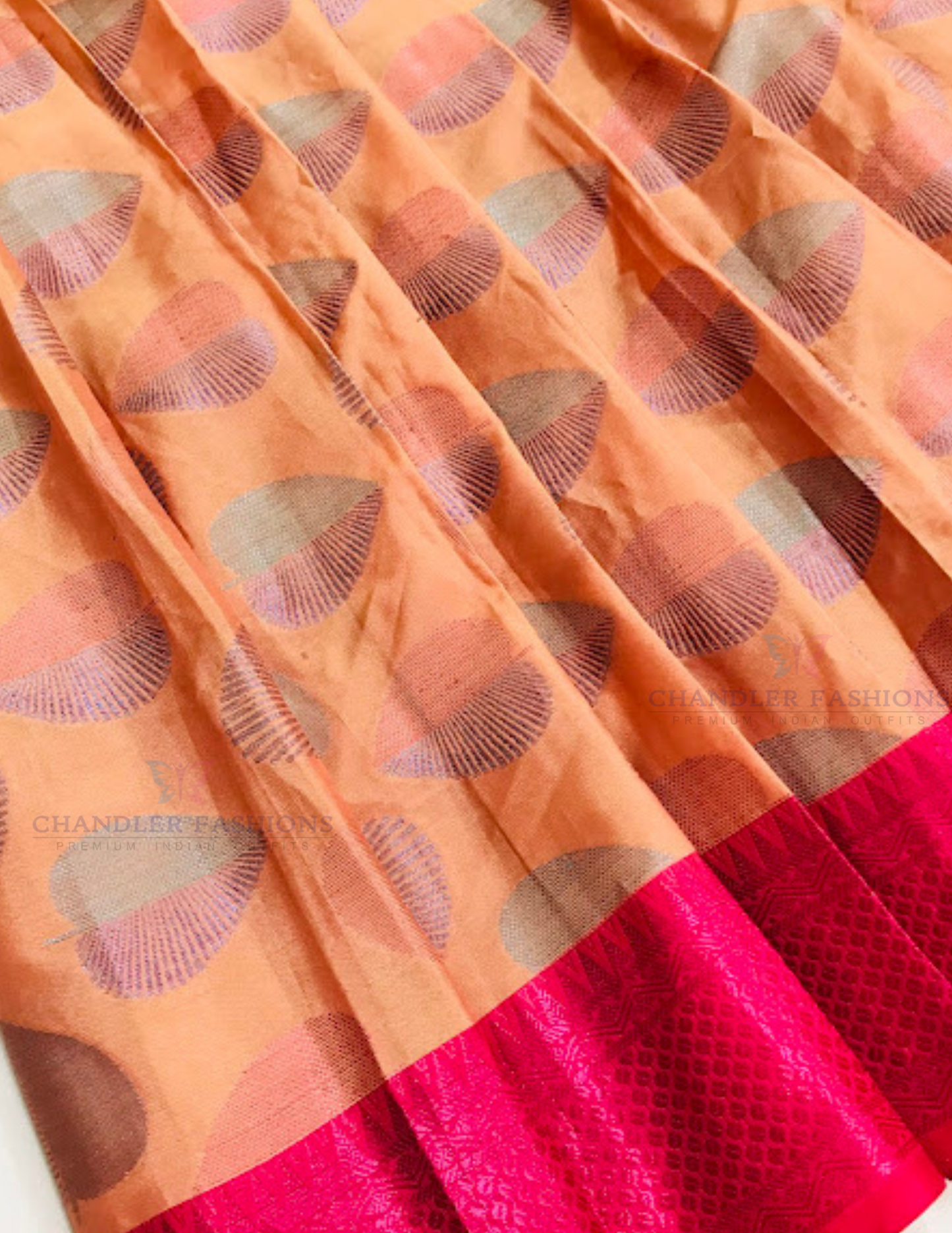 Light Purple And Peach Color Silk Langa sets In Surprise