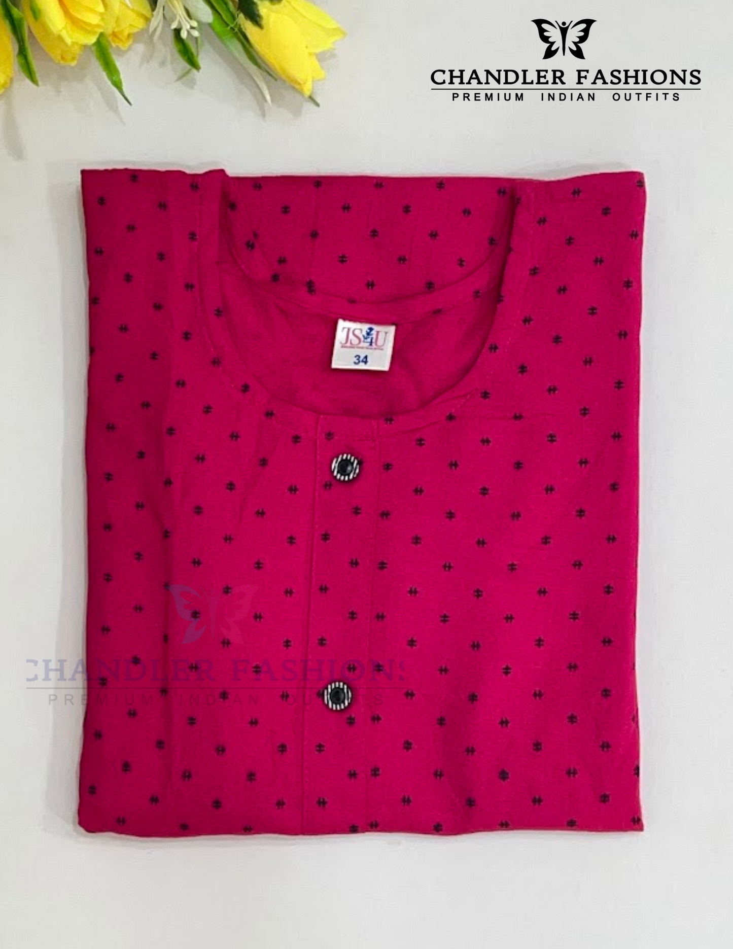 Alluring Pink Color Rayon With Printed Work Kurti For Girls Near Me