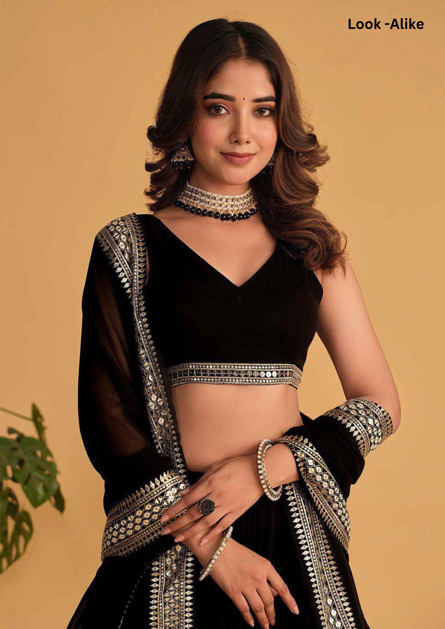 Black Color Faux Georgette With Sequins Embroidery Work In USA