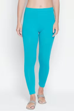 Cotton Light Blue Leggings For Women In USA