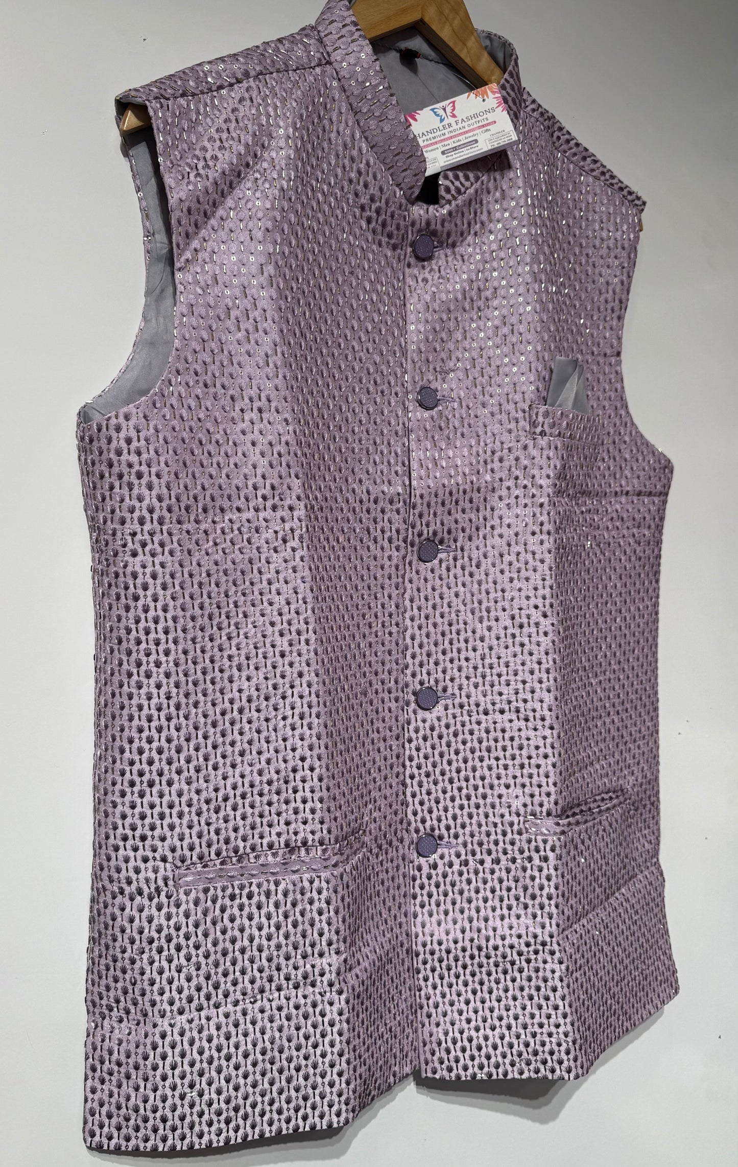 Lavender Color Silk Men's Jacket In Phoenix