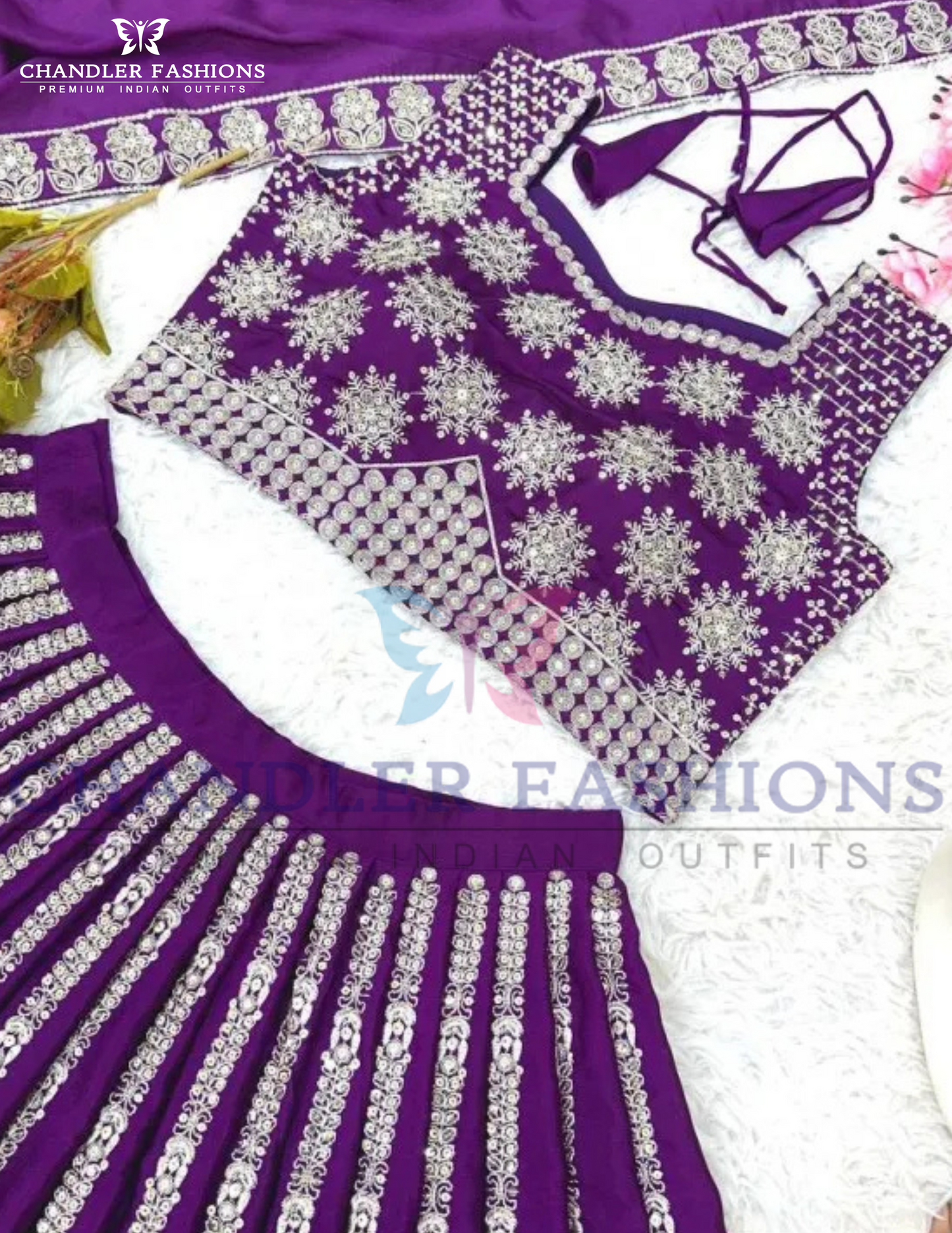 Sequins Work Wedding Lehenga in USA