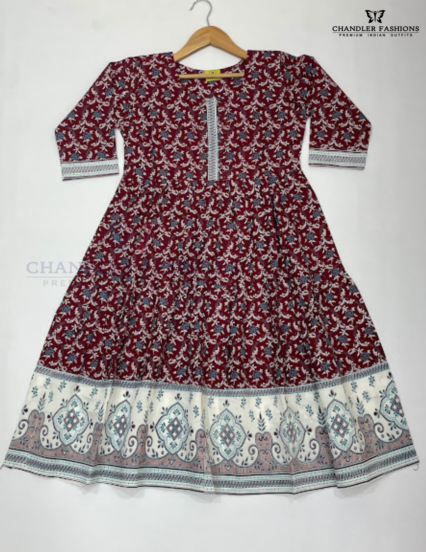 Maroon Color Poly Cotton With Printed Work Kurti Near Me