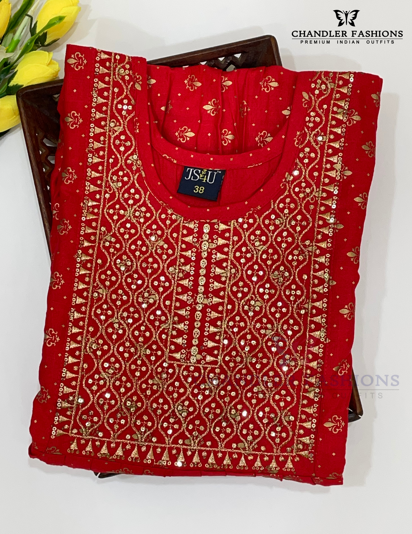 Embroidery With Sequins Work Rayon Kurti In Yuma