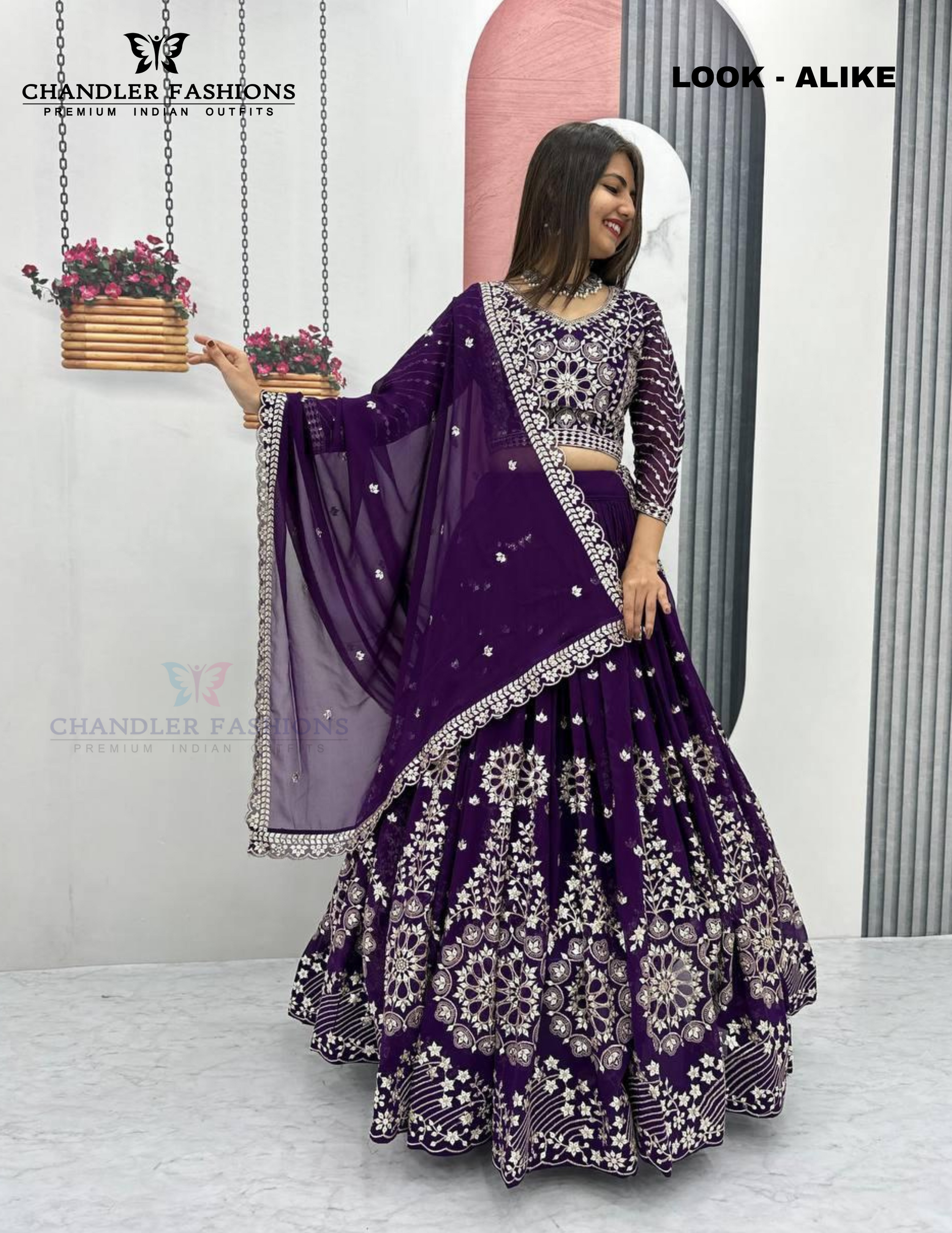 Pleasing Purple Color Georgette Lehenga Choli In North Phoenix