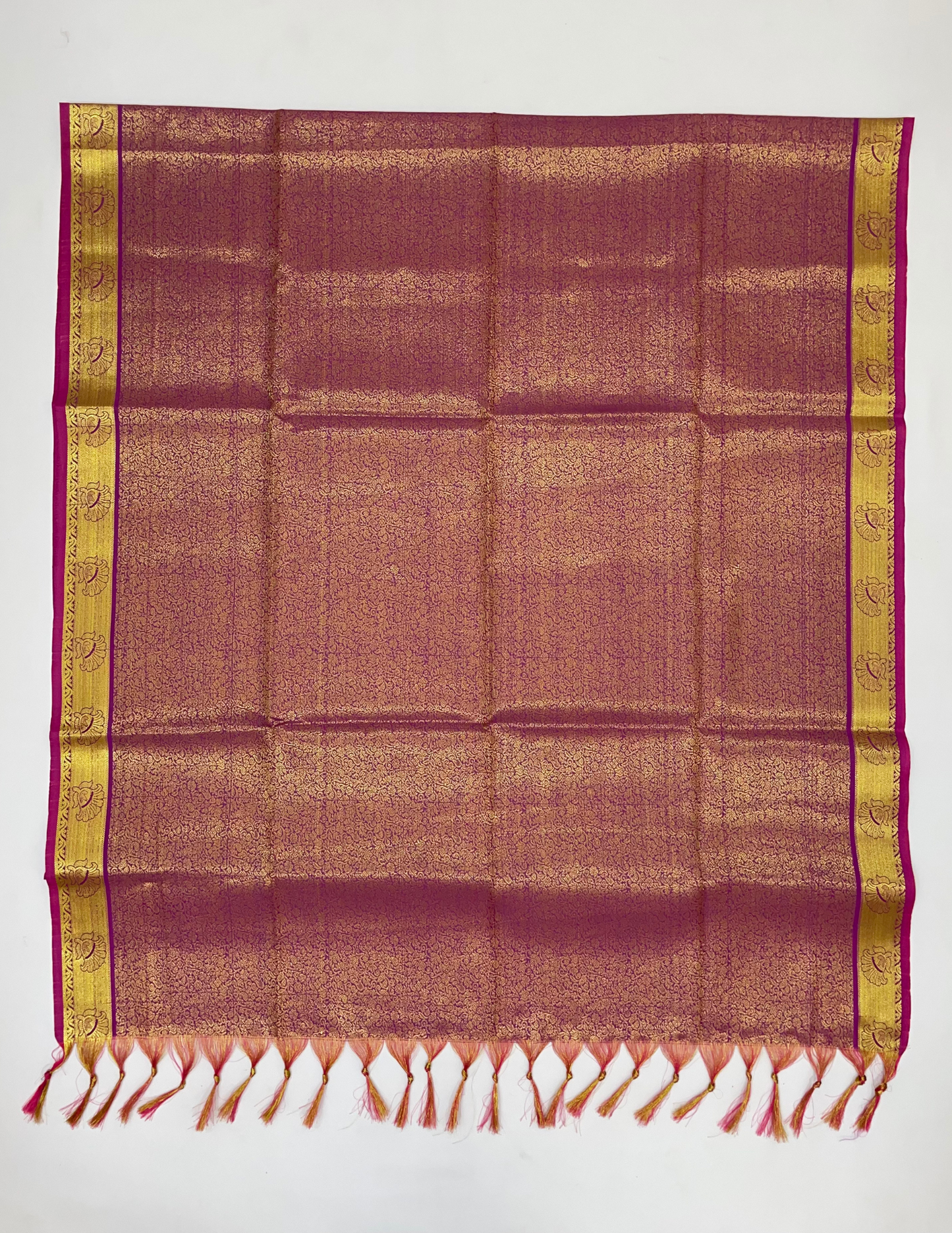Attractive Pink Color Silk With Golden Zari Work Shawl In USA