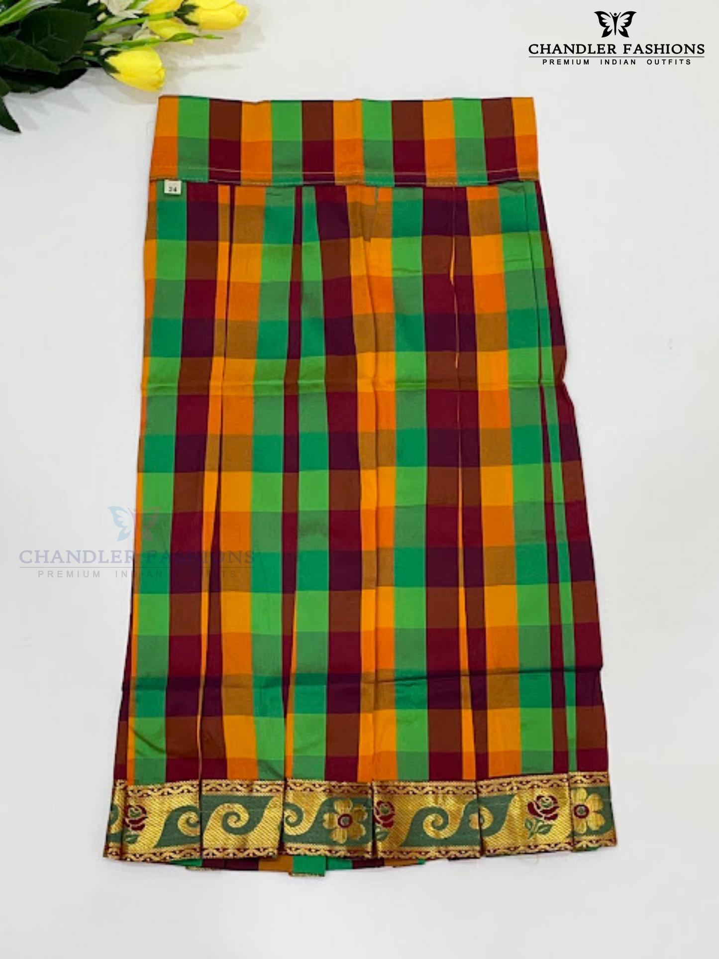 Pretty Green Color Art Silk Langa Sets With Zari Work In Apache Junction