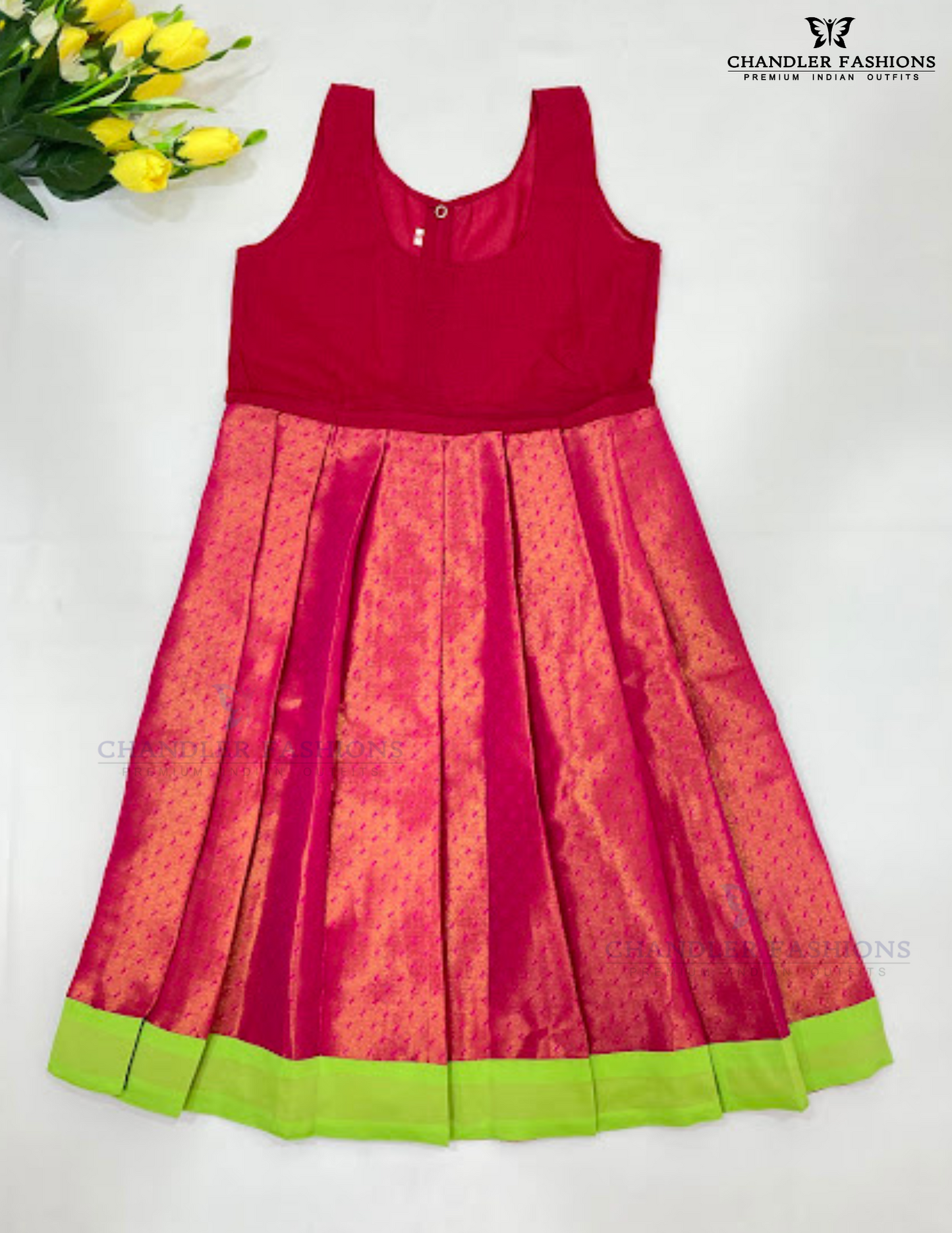 Light Green Color Silk Langa Set In Yuma