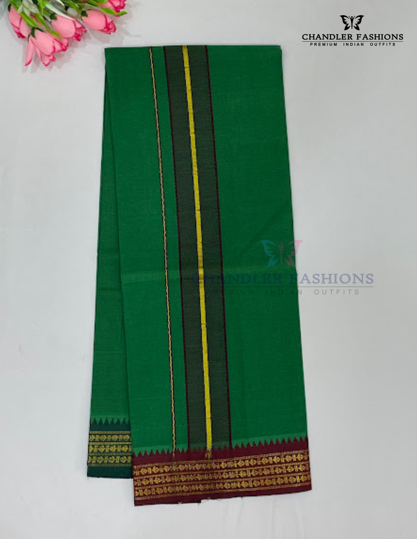 Elegant Green Color Cotton Dhoti Near Me