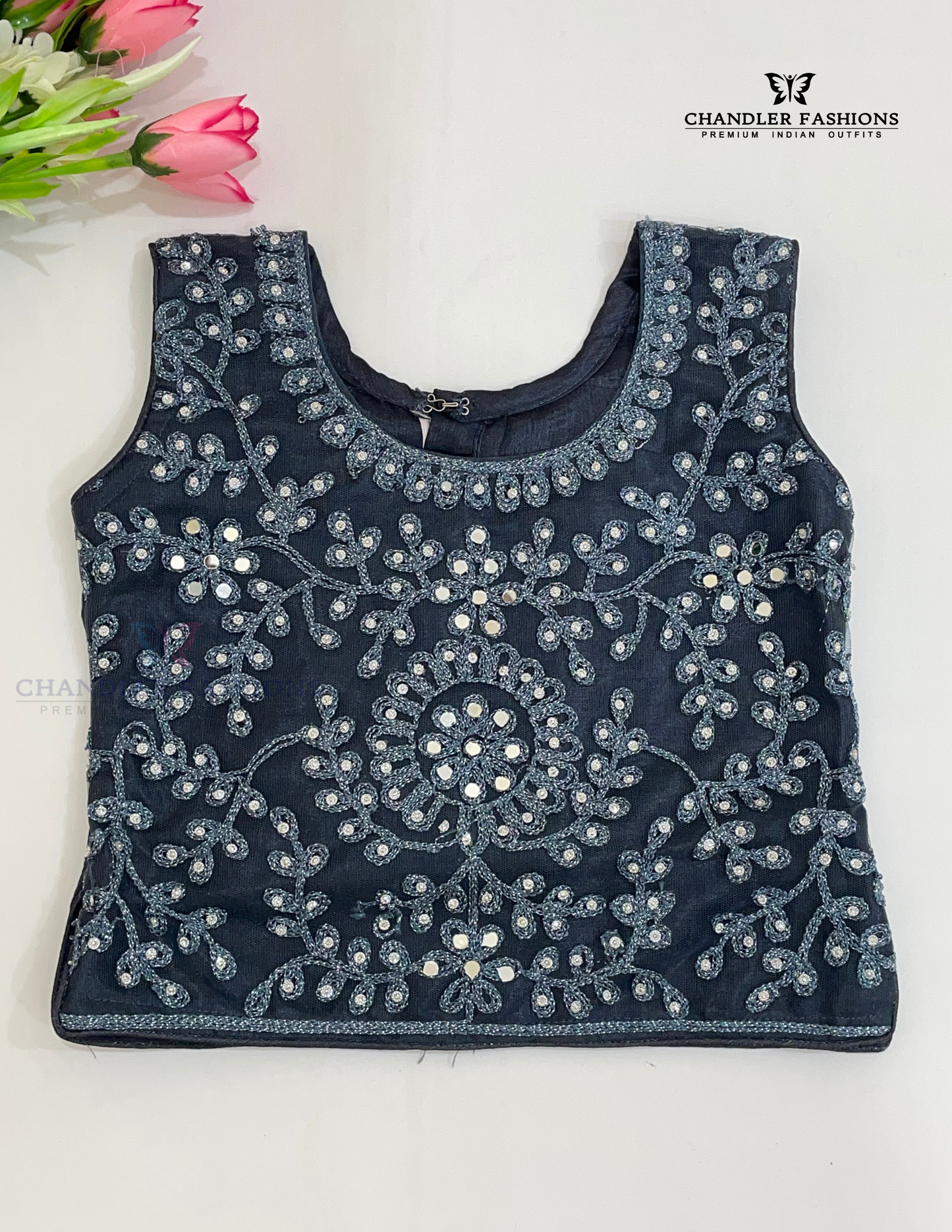 Graceful Gray Color Georgette With Embroidery And Sequins Work Girls Choli Sets In Chandler
