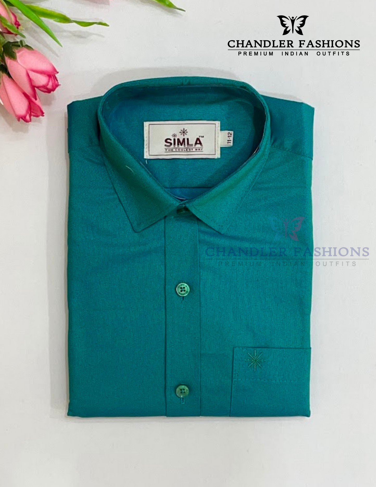Green Color Cotton Shirt With Tissue Zari Work Dhoti Set In USA