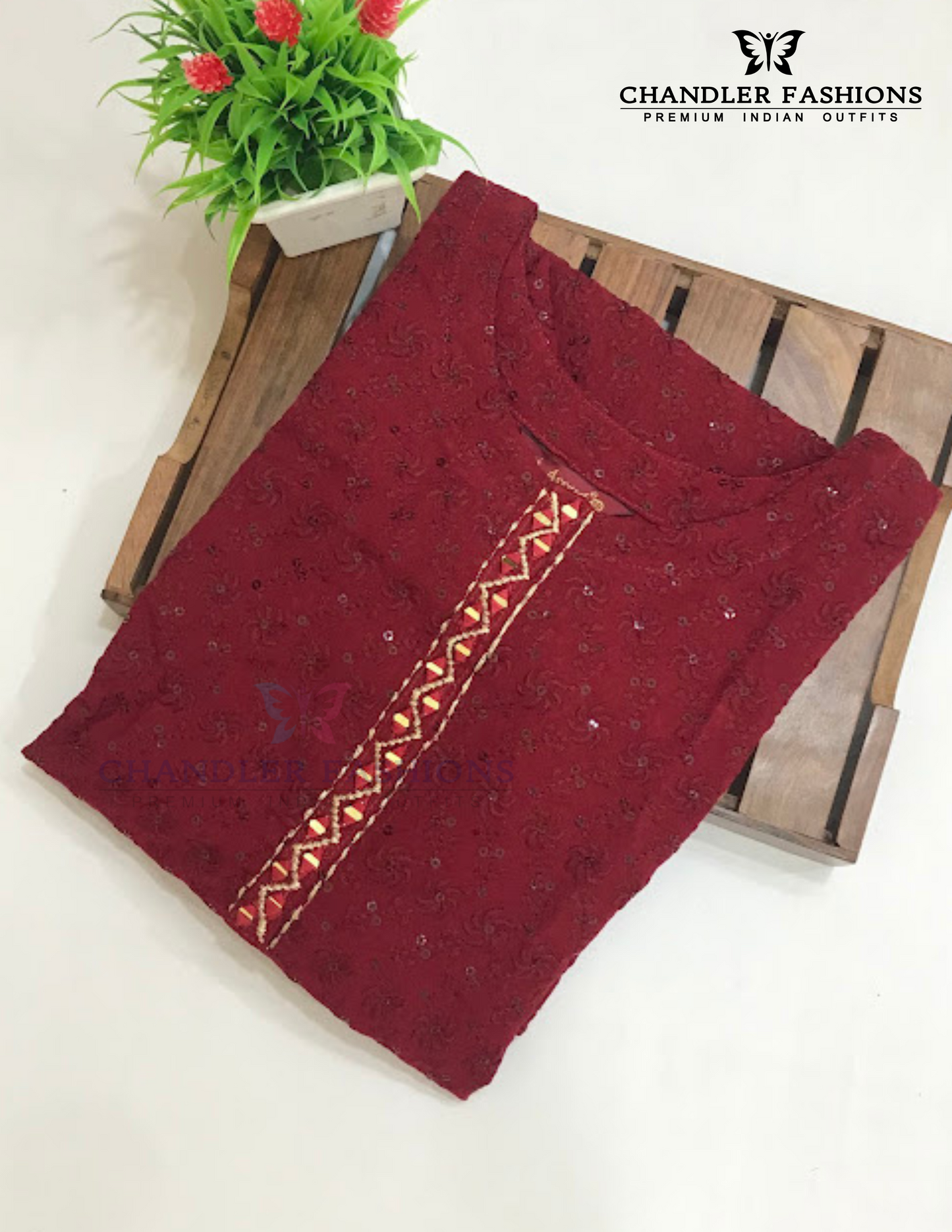 Alluring Maroon Color Cotton Kurti Work In Chandler