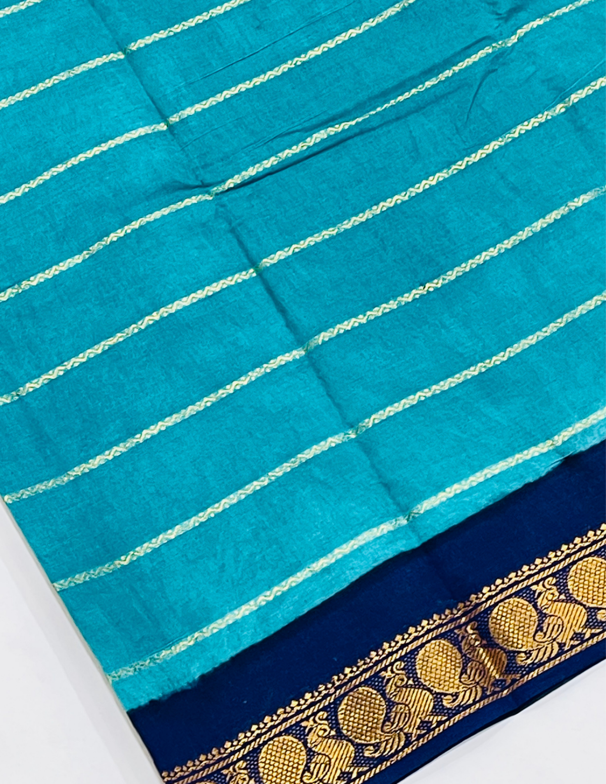 Green Color Cotton Saree With Zari Work In Phoenix