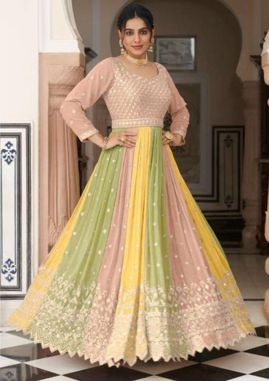 Fabulous Multi Color Georgette & Chinon Long Kurtis And Indo Western Suits For Women