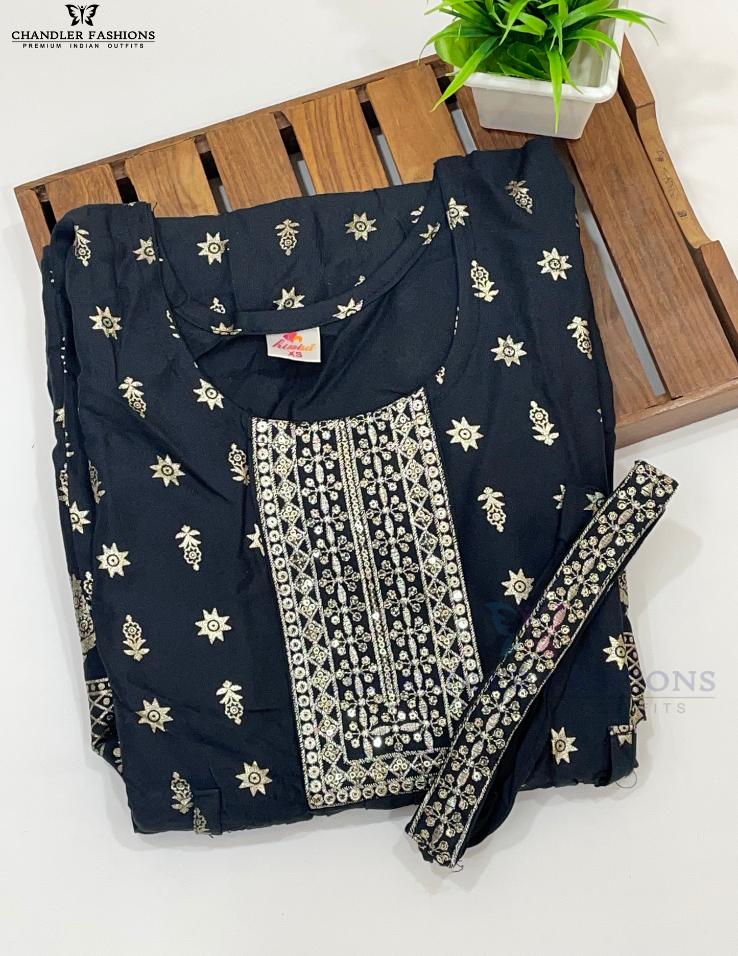 Sequins Thread Embroidery Work Kurti In Mesa