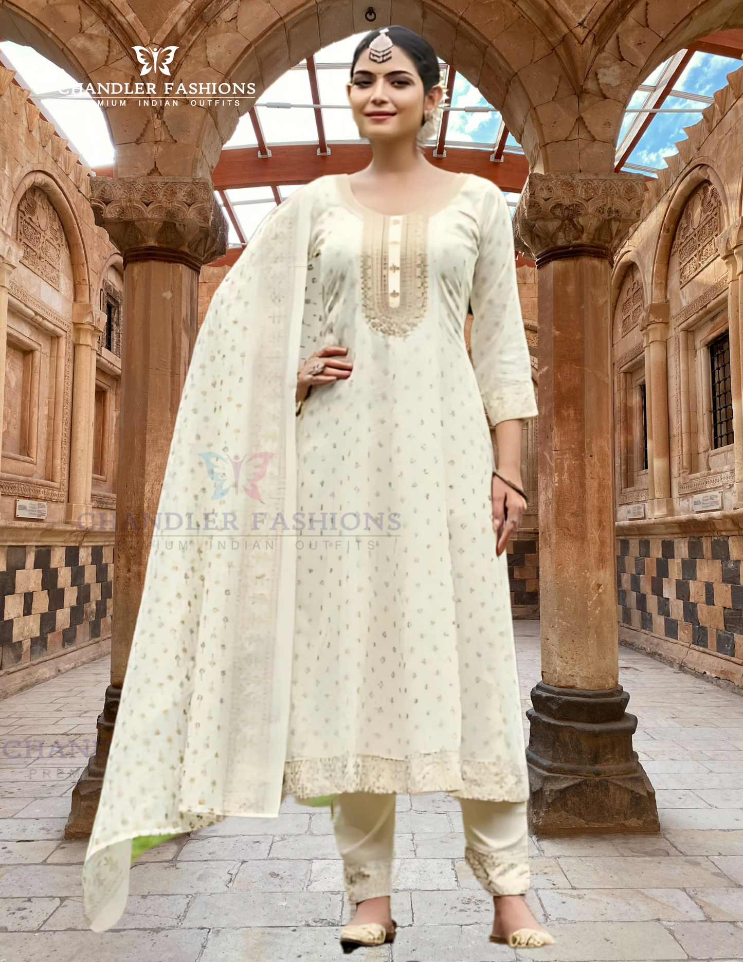 Elegant White Color Rayon With Embroidery Work Salwar Suits For Women