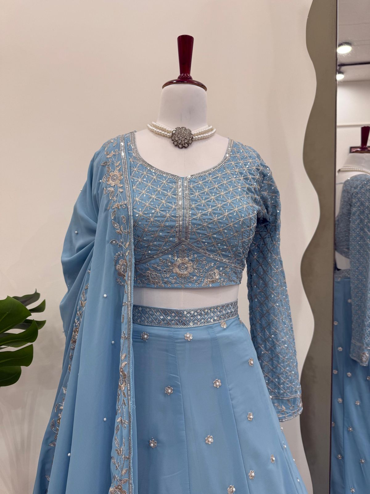 Charming light Blue Faux Georgette Choli For Women In Yuma