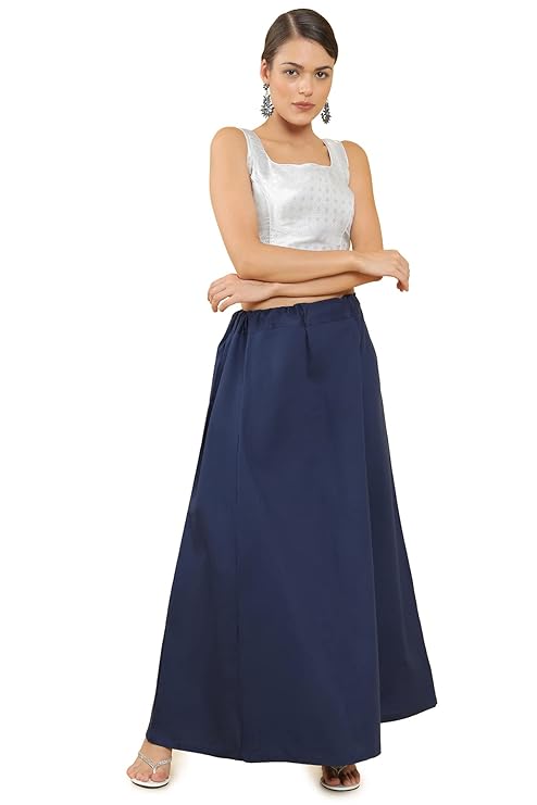 Alluring Blue Colored Cotton Readymade Petticoat For Women