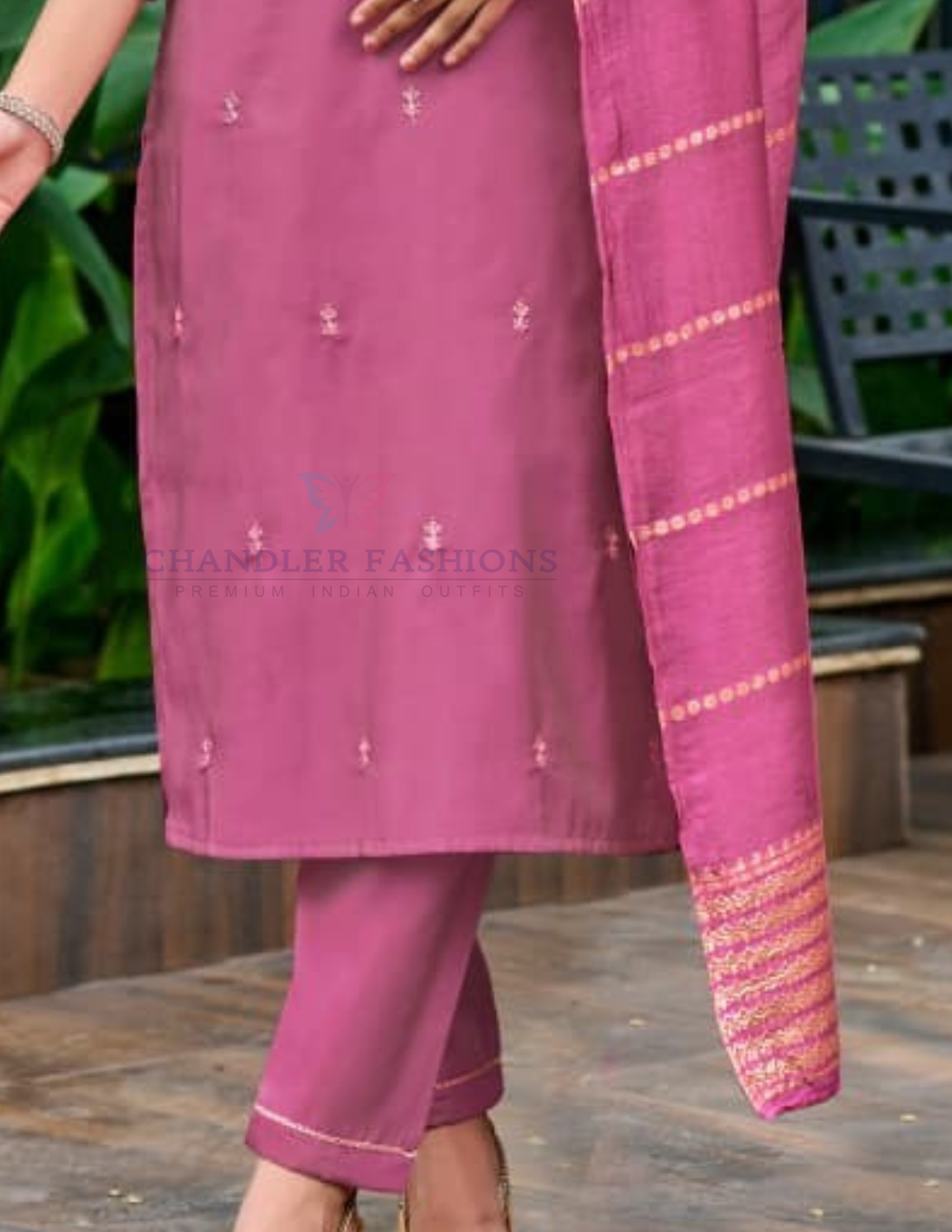 Pink Color Salwar Suits Embroidery Work With Dupatta Set In Chandler
